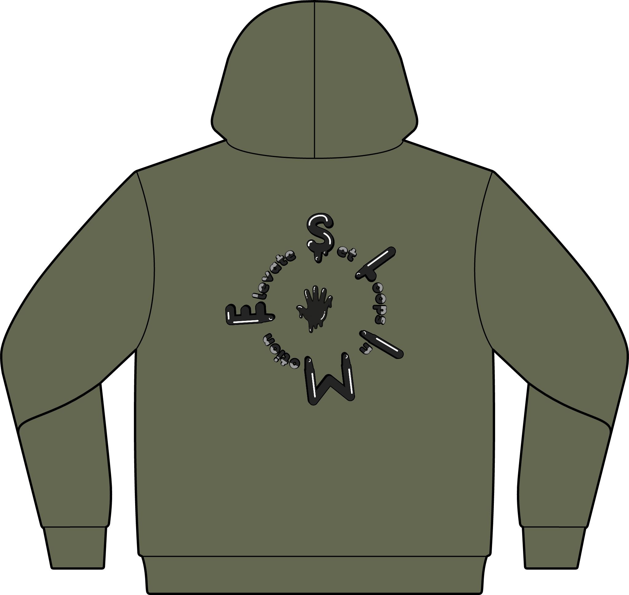 The Slime Shop Unisex ReFlex Fleece Hoodie Sweatshirt — Black / Green Slimeman Gzzz
