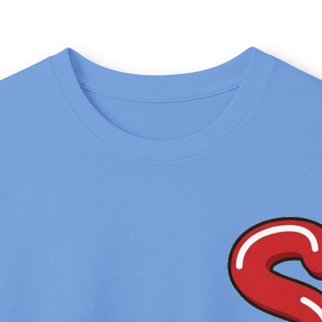 The Slime Shop Ultra Cotton Long-Sleeve Tee — Royal Blue / Red Slime Sircle