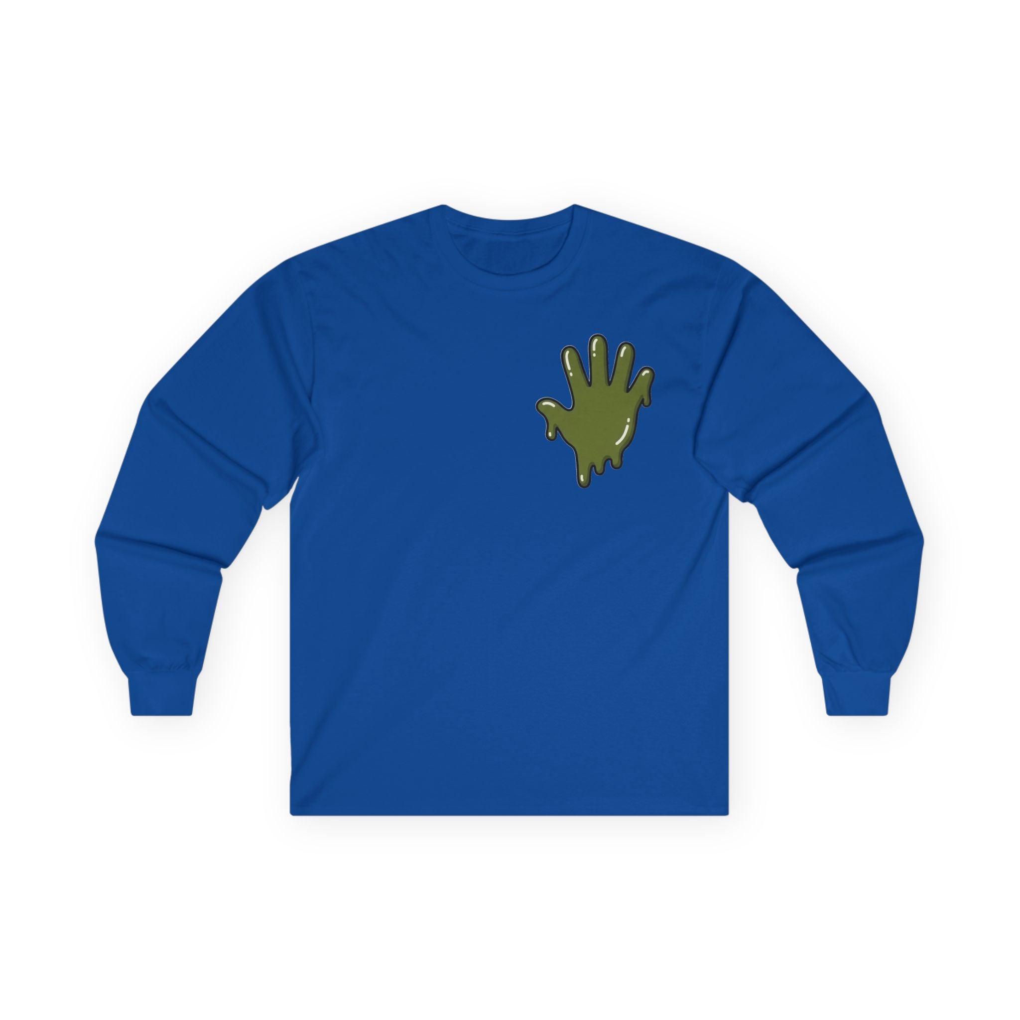 The Slime Shop Ultra Cotton Long-Sleeve — White / Olive Slime In 5