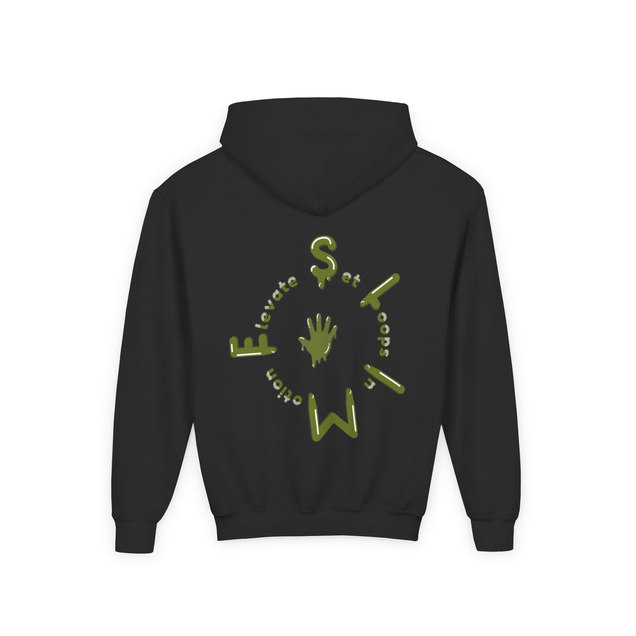 The Slime Shop Youth Hoodie — Red / Army Green Slime $