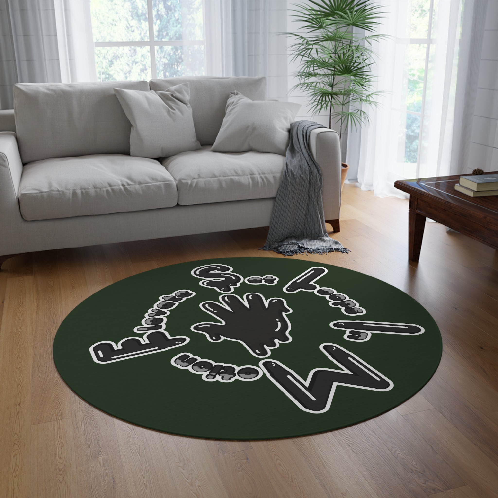 Green/Black Si5 Slime Round Rug
