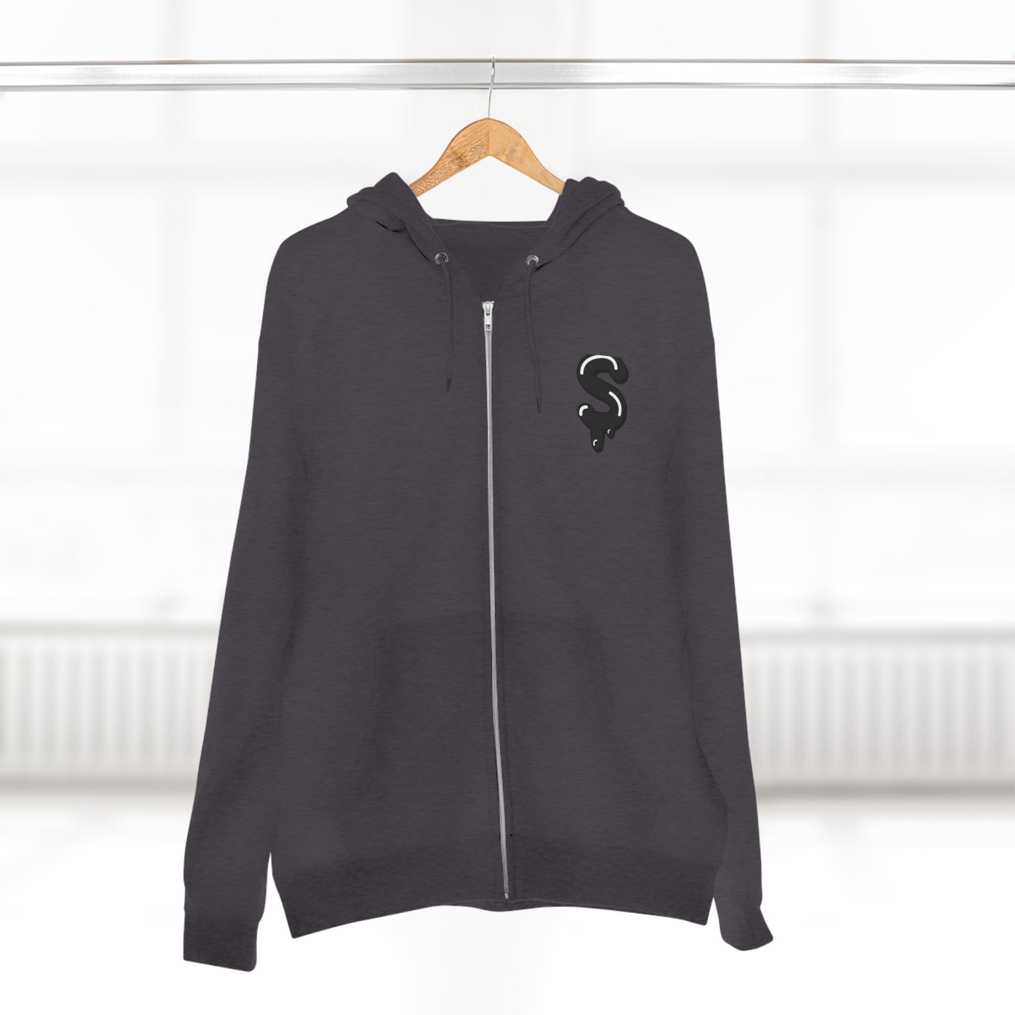 The Slime Shop Zip Hoodie — Heather / Black Slime $