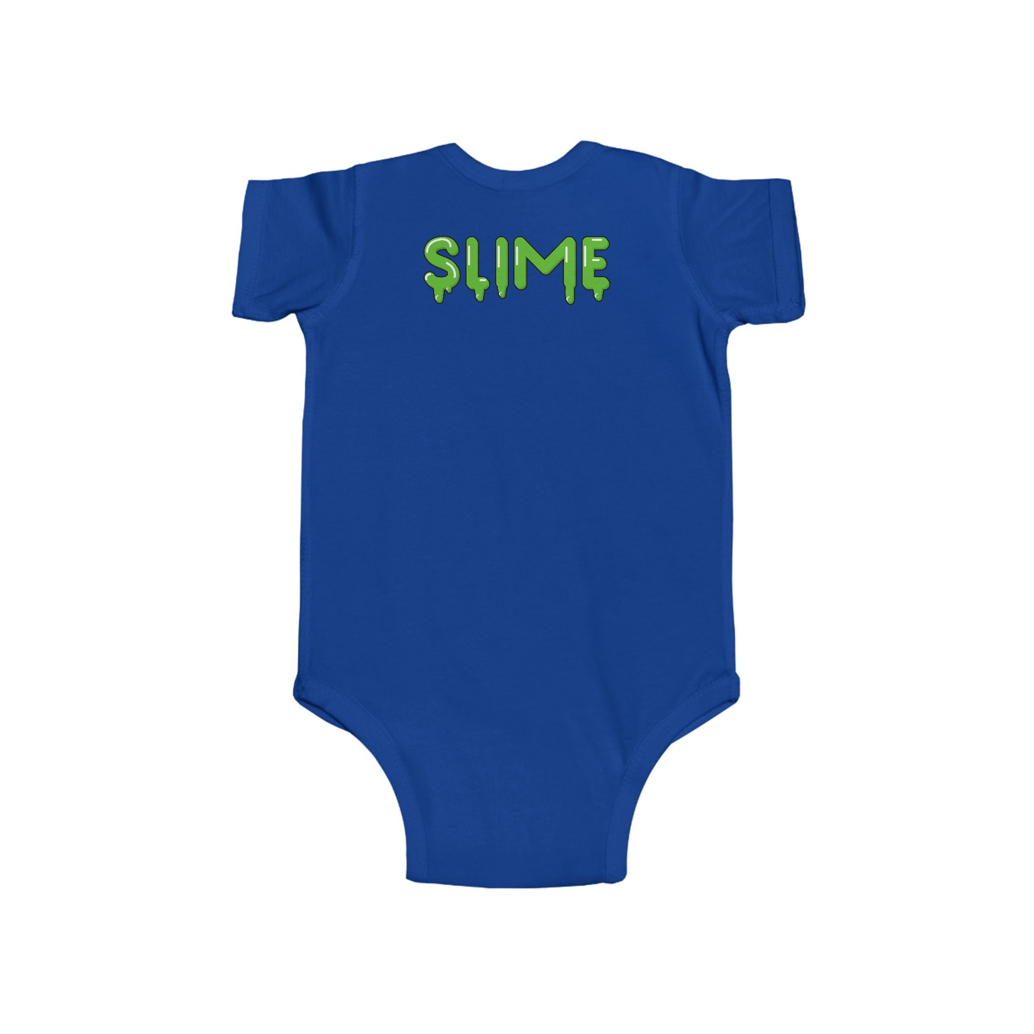 The Slime Shop Infant Fine Jersey Bodysuit — Royal Blue / Green Slime In 5