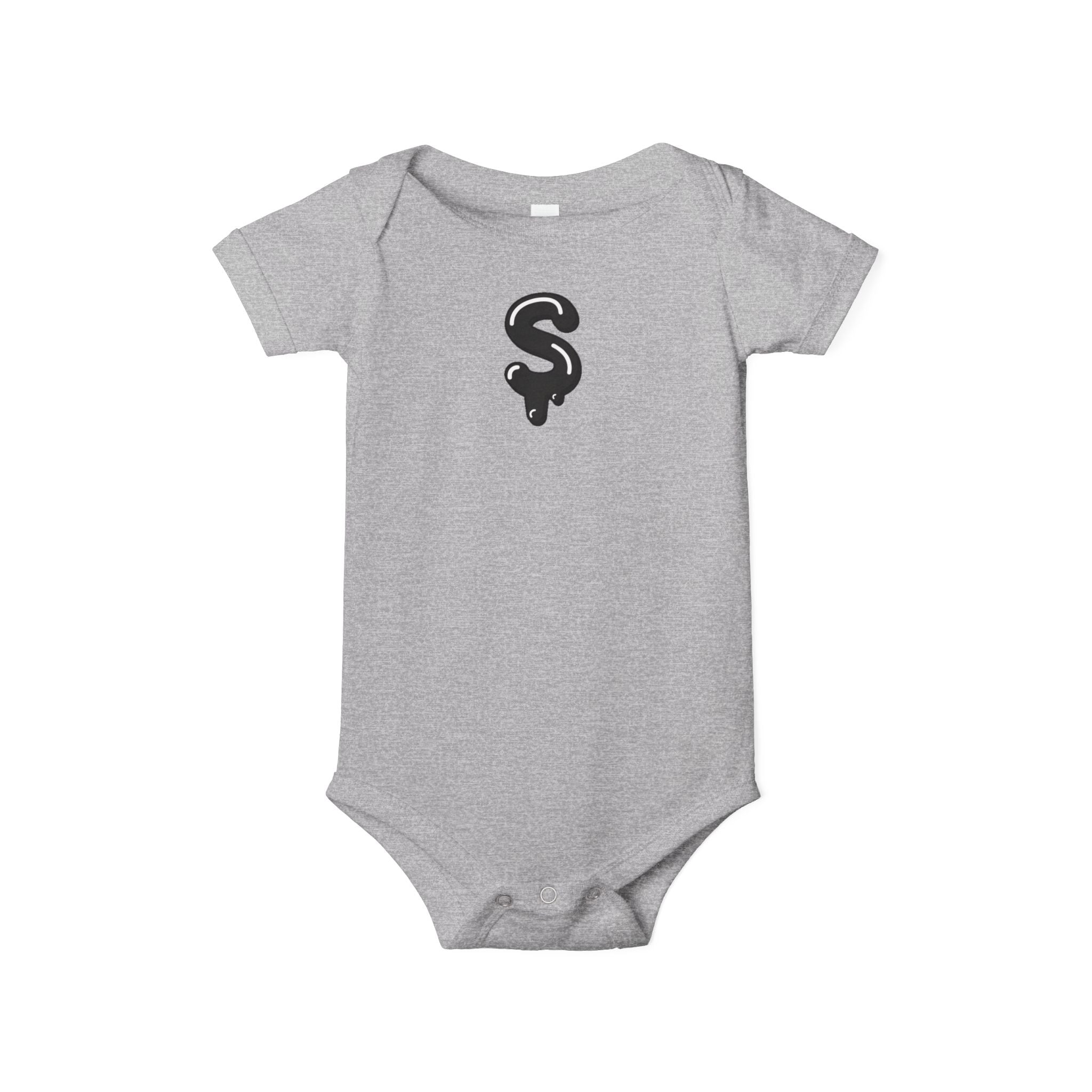 The Slime Shop Infant Jersey One Piece — Heather Grey / Black Slime Sircle