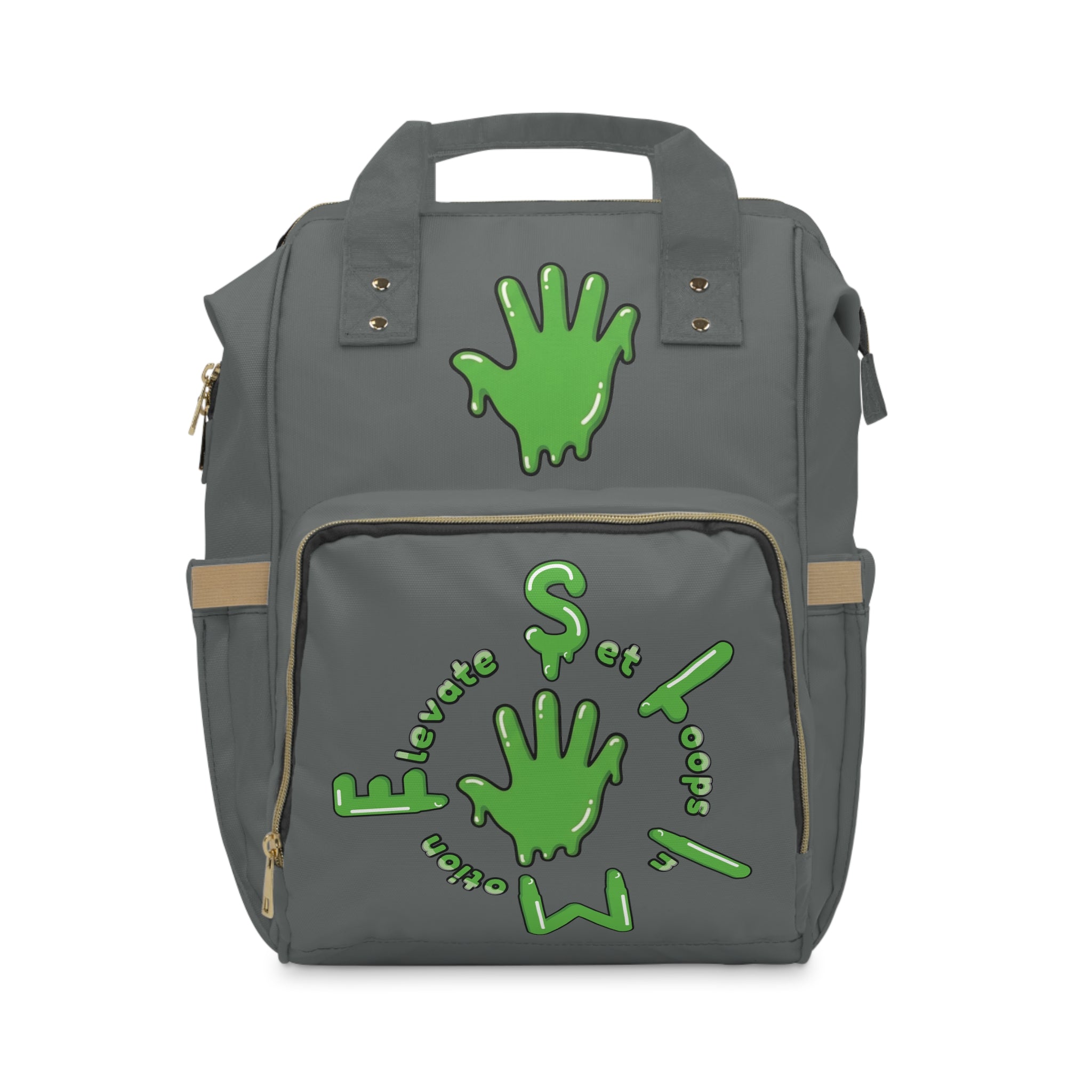 The Slime Shop Diaper Backpack — Gray / Green Slime Sircle