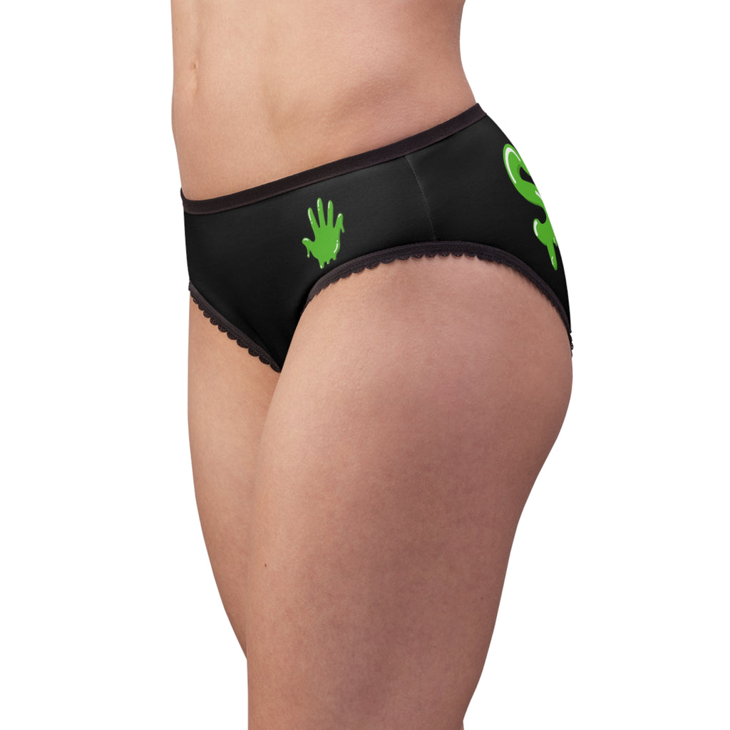 The Slime Shop Women's Briefs — Black / Green Slime In 5