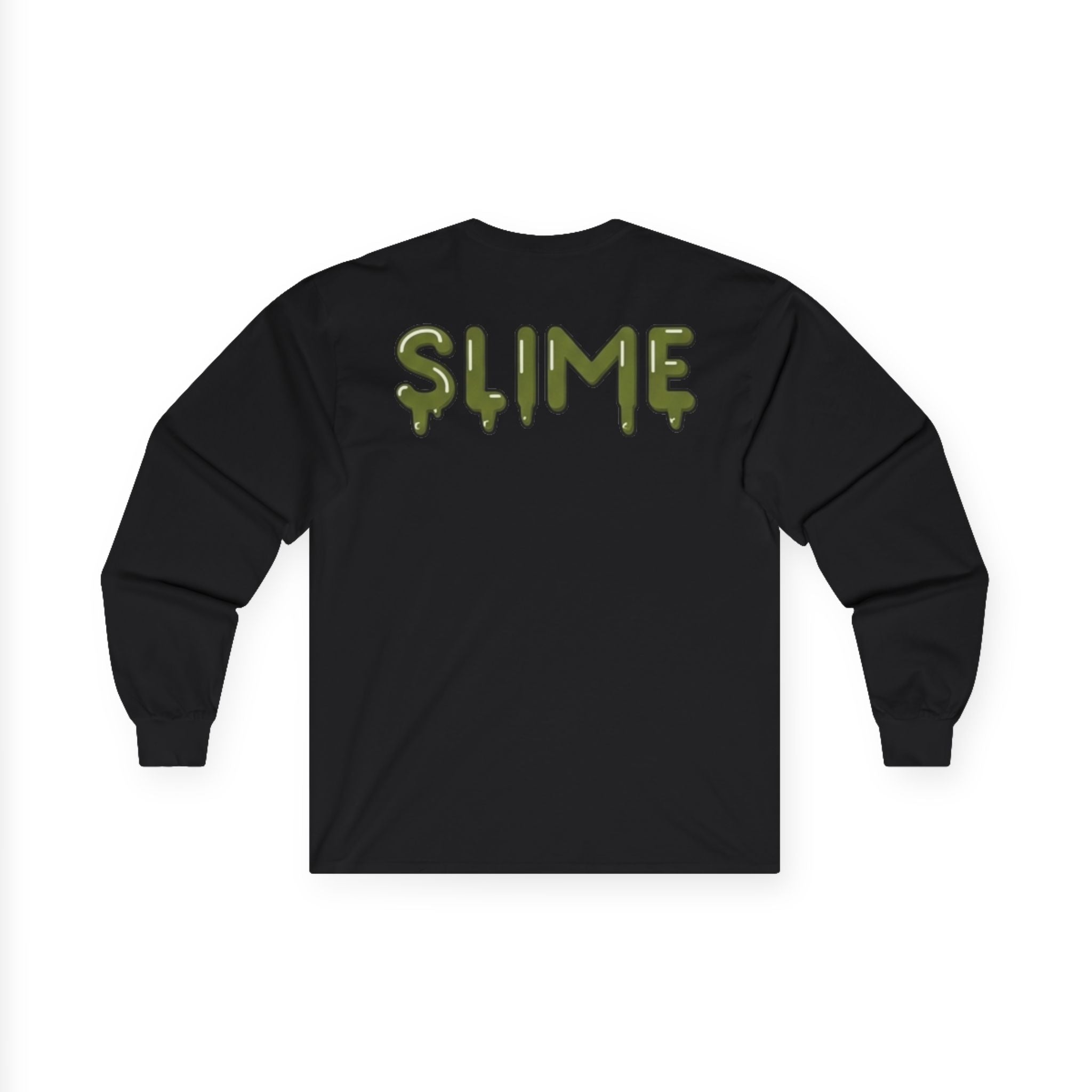 The Slime Shop Ultra Cotton Long-Sleeve — White / Olive Slime-$