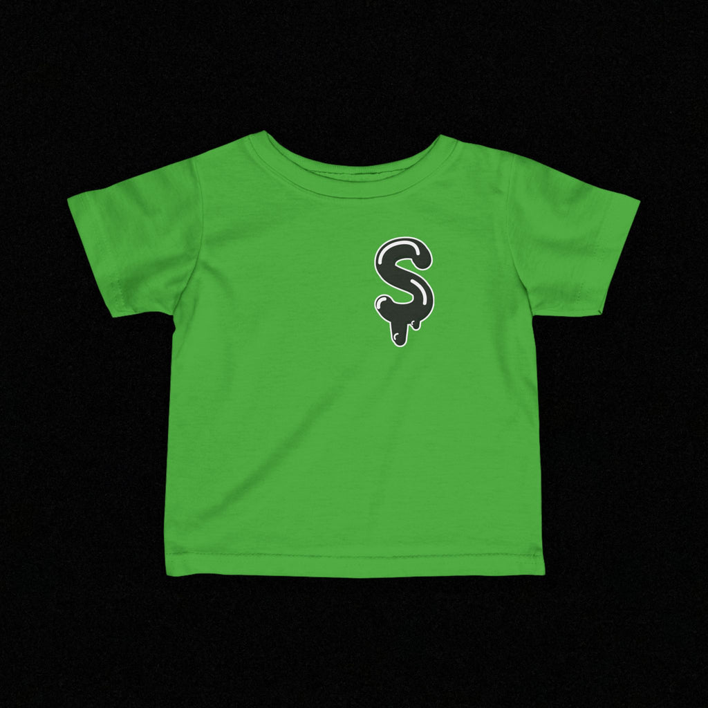 Infant Black/Slime Fine Jersey Tee