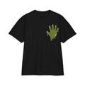 The Slime Shop Max Heavyweight Tee — White / Olive Slime In 5 Front + SLIME Back