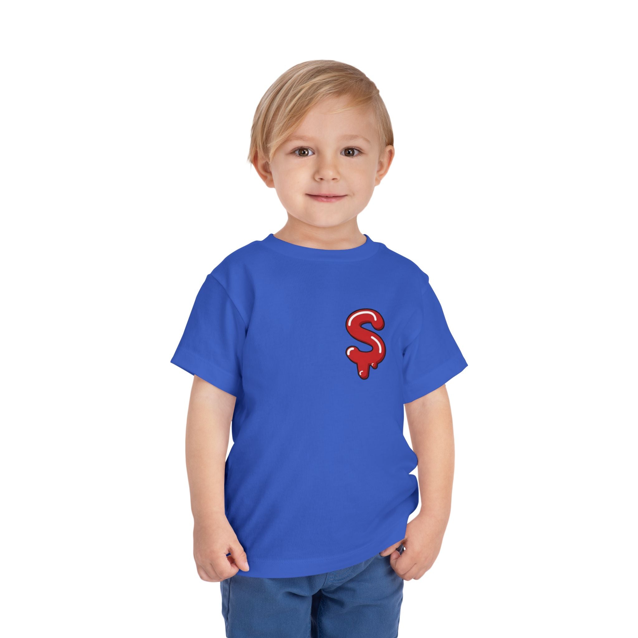 The Slime Shop Toddler Tee — Royal Blue / Red Slime Sircle