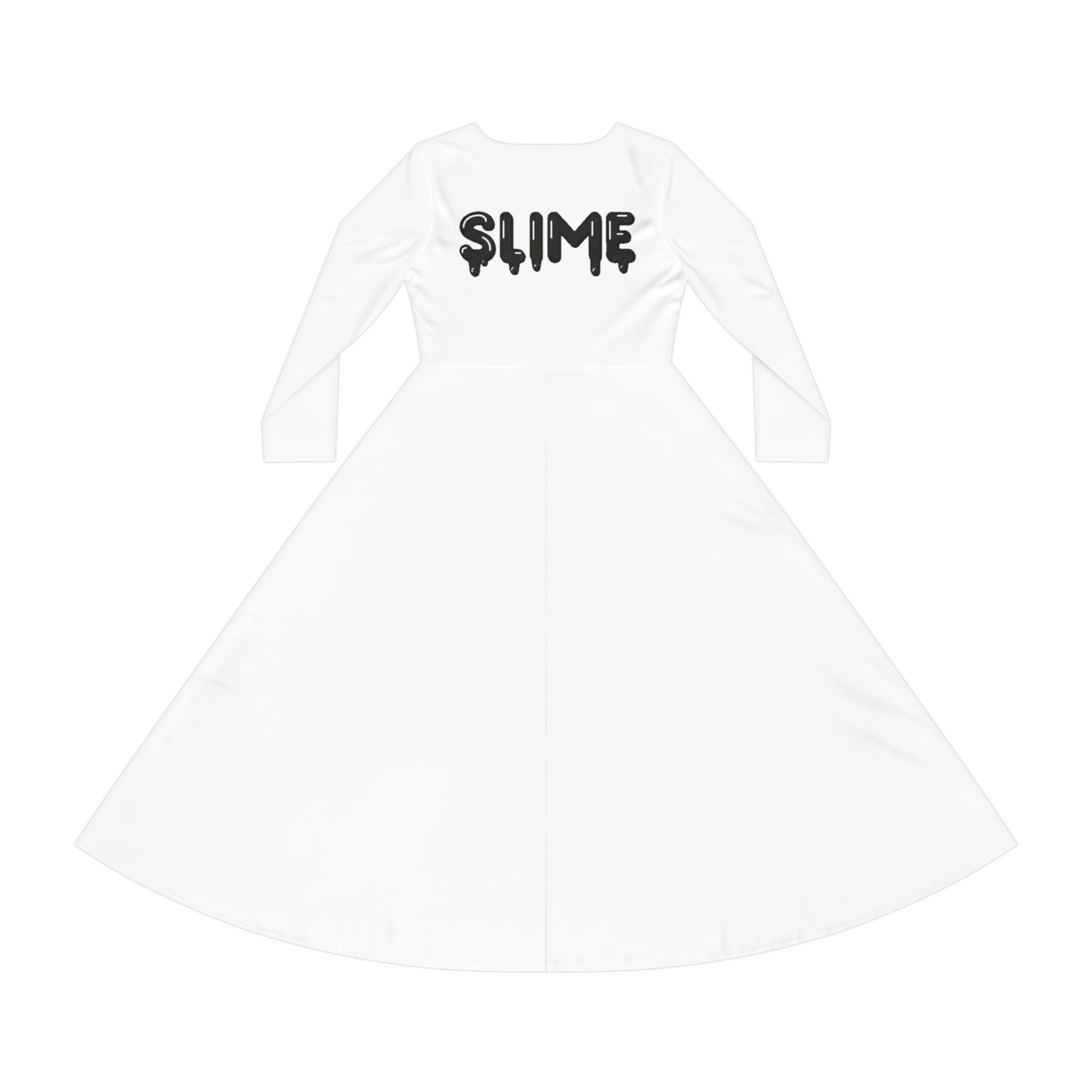 The Slime Shop Women's Long Sleeve Dance Dress — White / Black Slime $