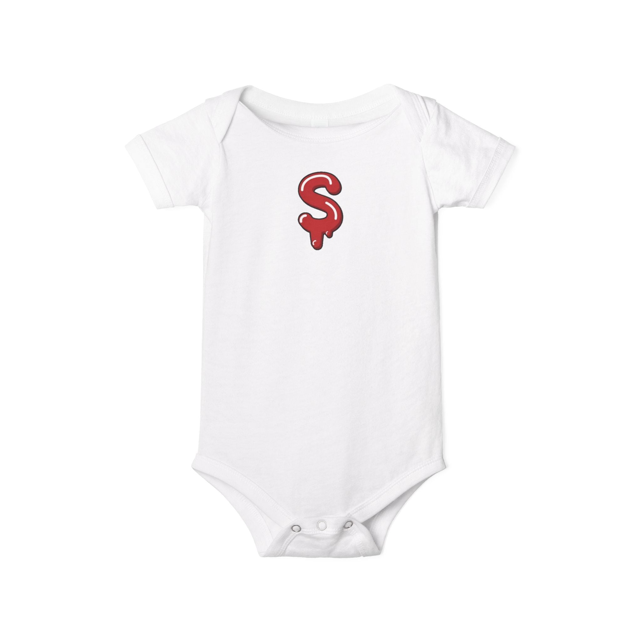 The Slime Shop Infant Jersey One Piece — Navy / Red Slime $