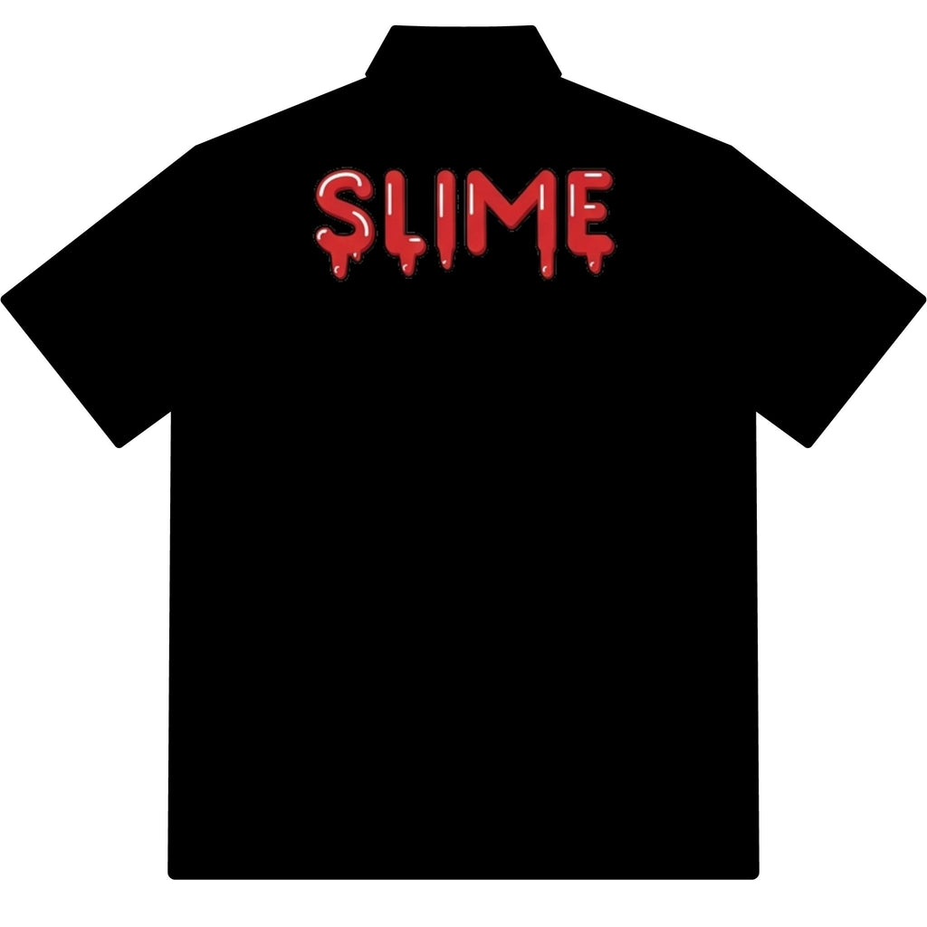 The Slime Shop Pique Polo — White / Red Slime In 5