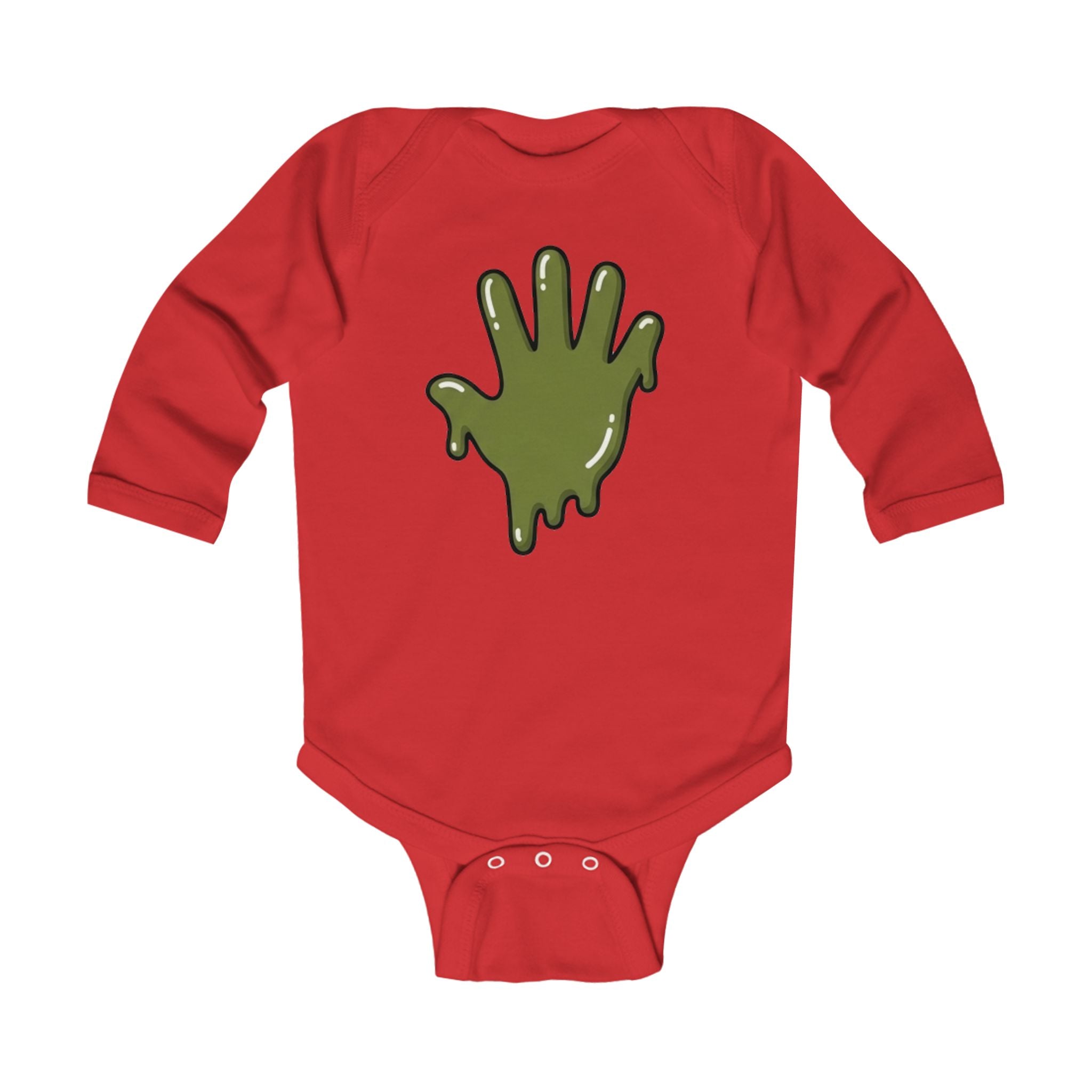 The Slime Shop Infant Long-Sleeve Bodysuit — Navy / Army Green Slime In 5