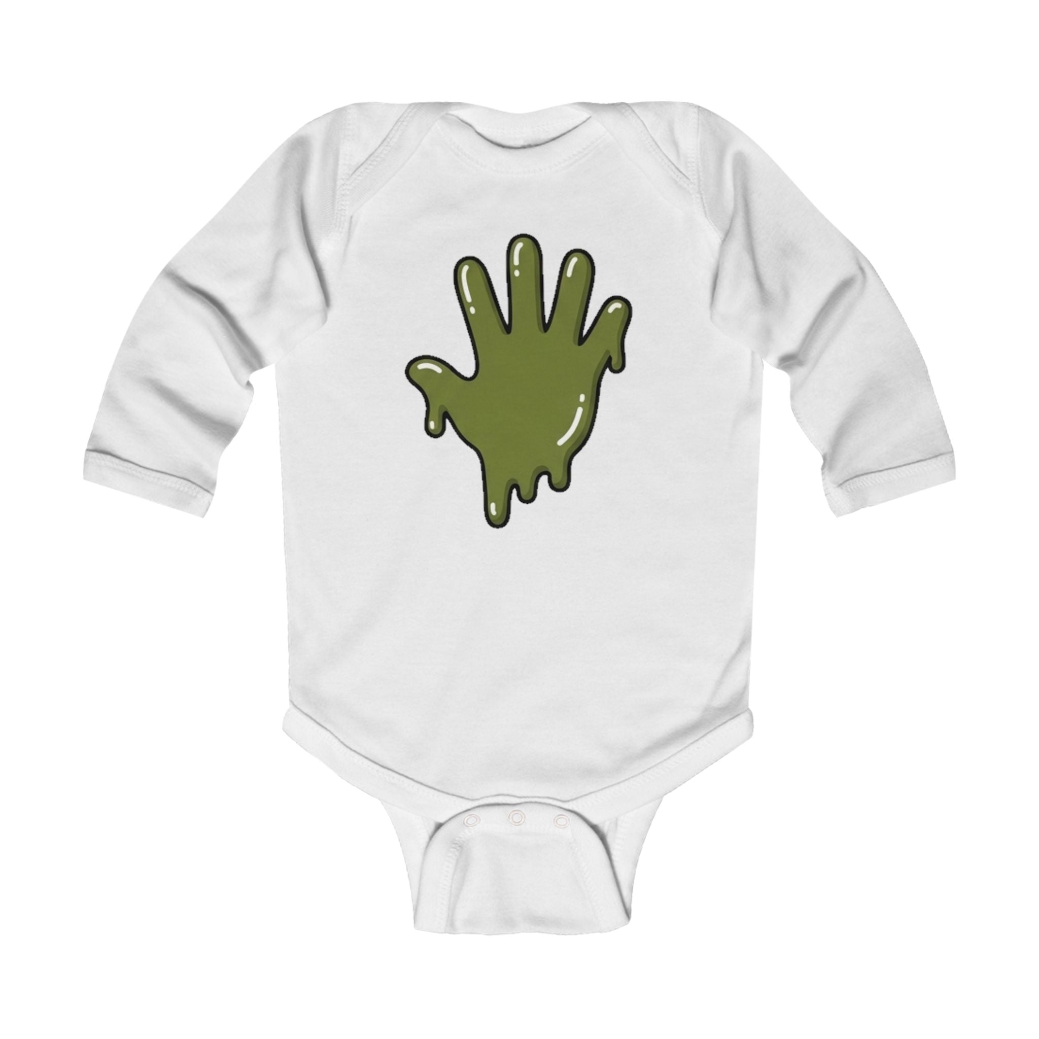 The Slime Shop Infant Long-Sleeve Bodysuit — Navy / Army Green Slime In 5