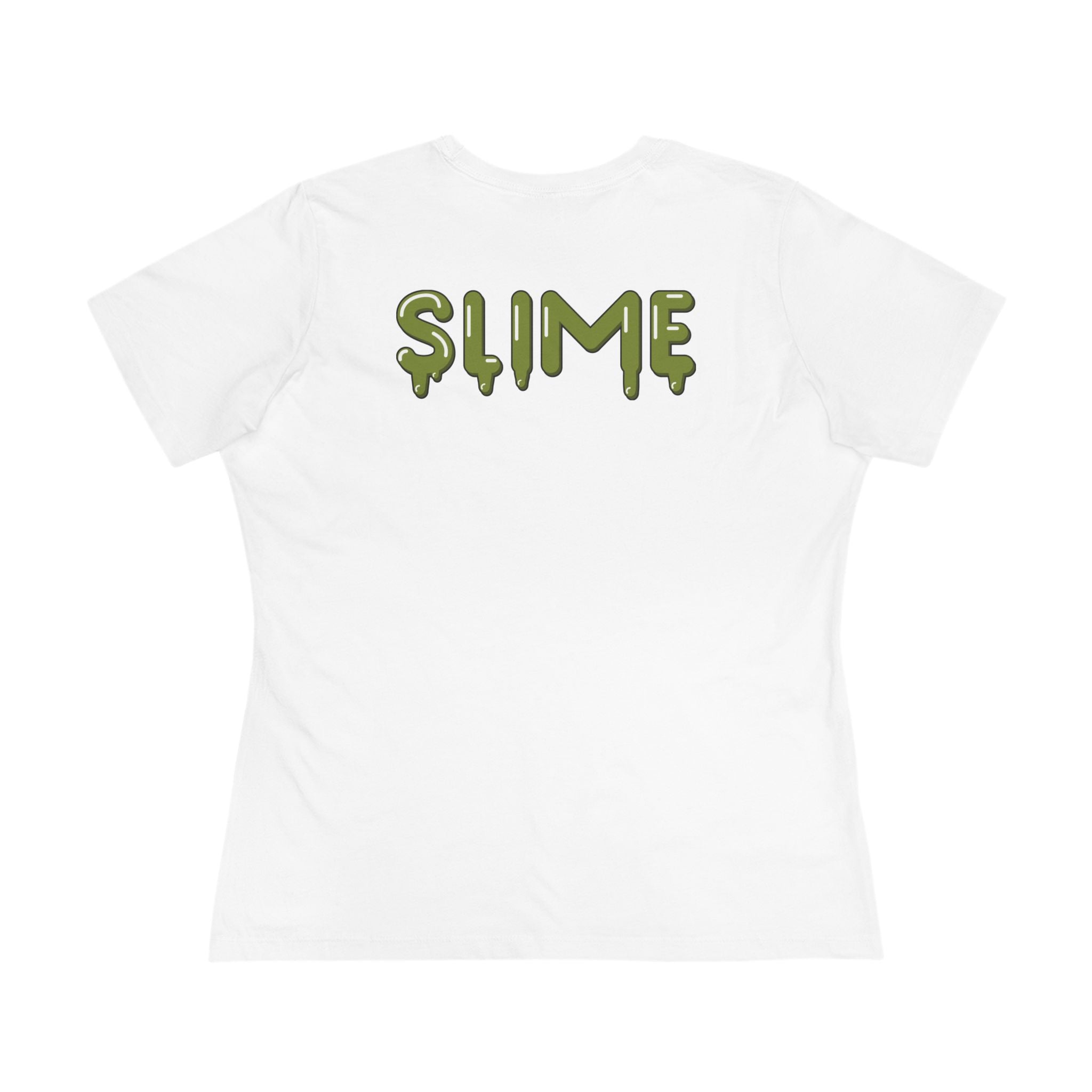 The Slime Shop Women's Tee — White / Olive Slime In 5