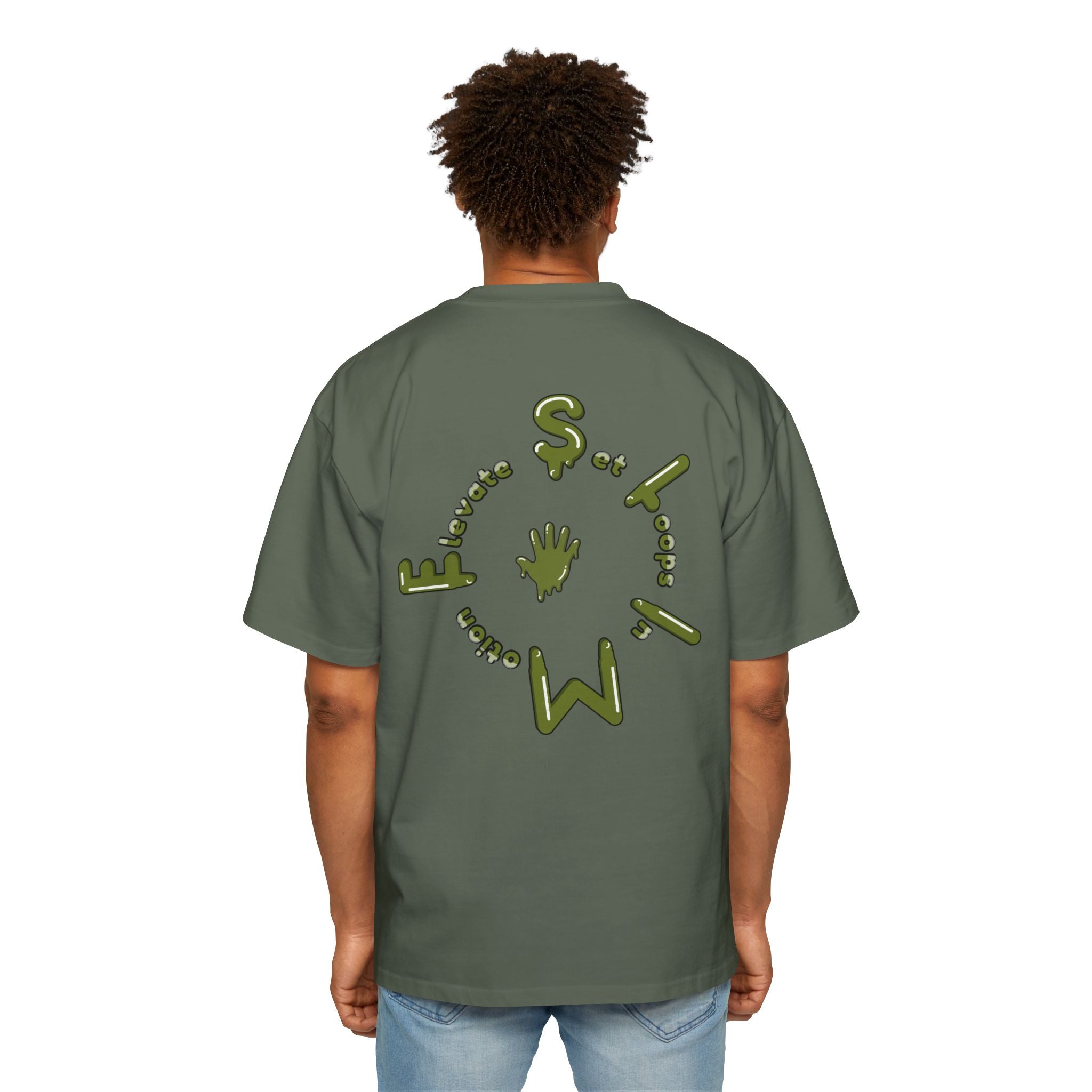 The Slime Shop Heavy Oversized Tee — Brown / Olive Slime Sircle