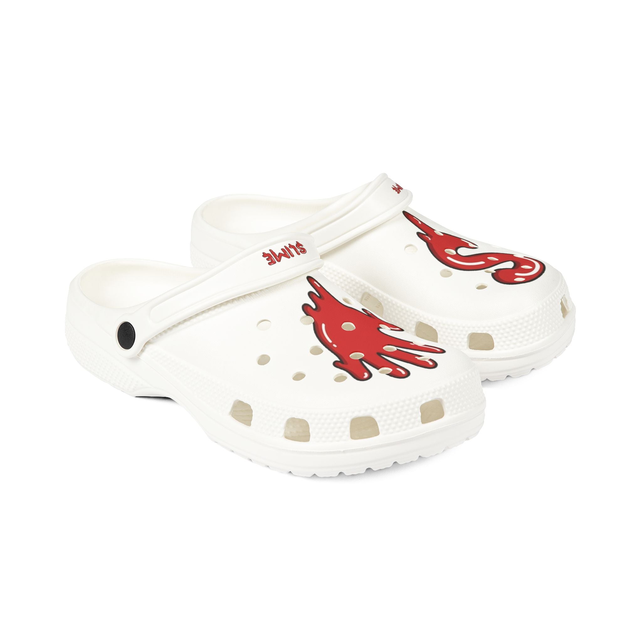 The Slime Shop Foam Clogs — Red / Slime Drip
