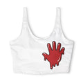 The Slime Shop Polyester Sports Bra — White / Red Slime In 5