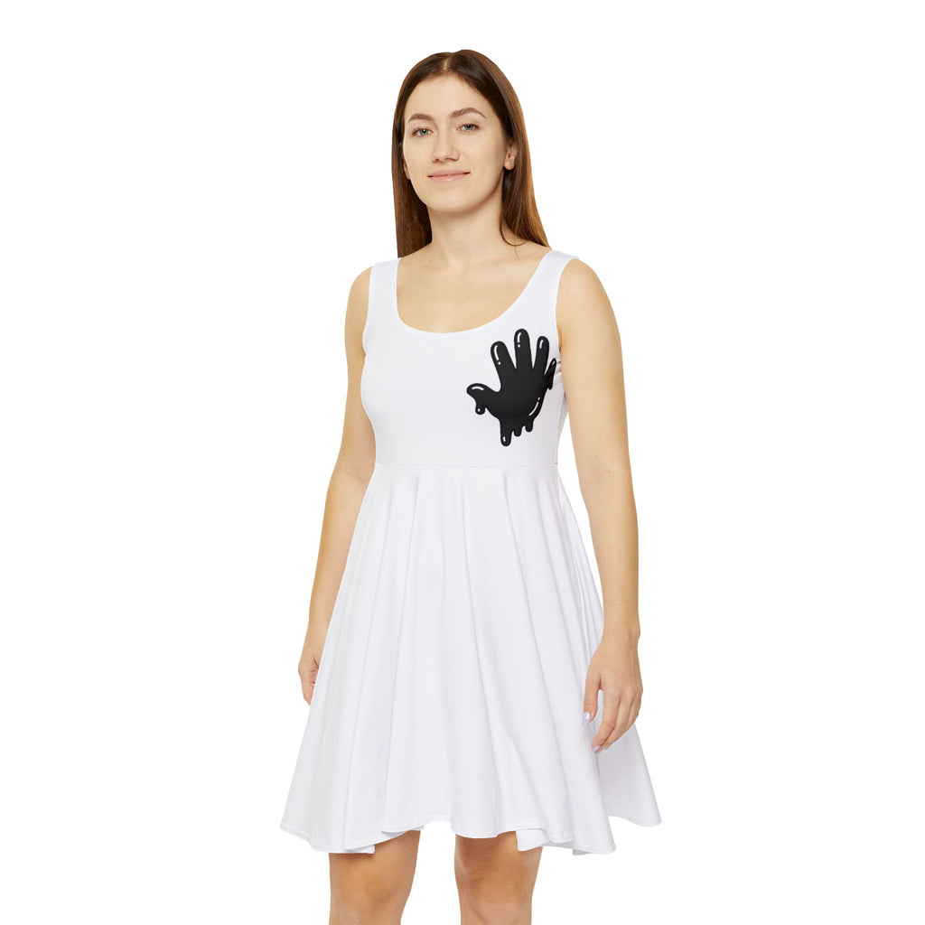 The Slime Shop Women's Skater Dress — White / Black Slime In 5