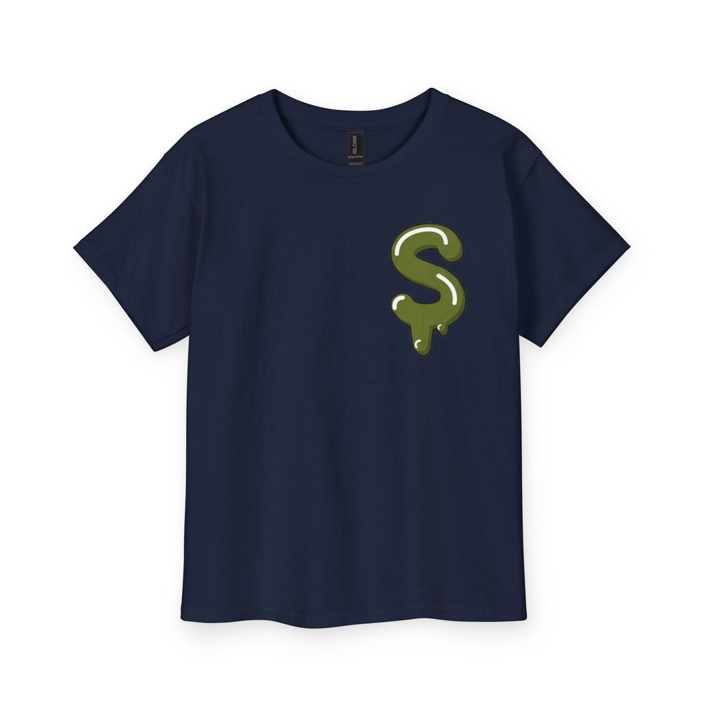 The Slime Shop Youth Tee — Navy / Army Green Slime Sircle