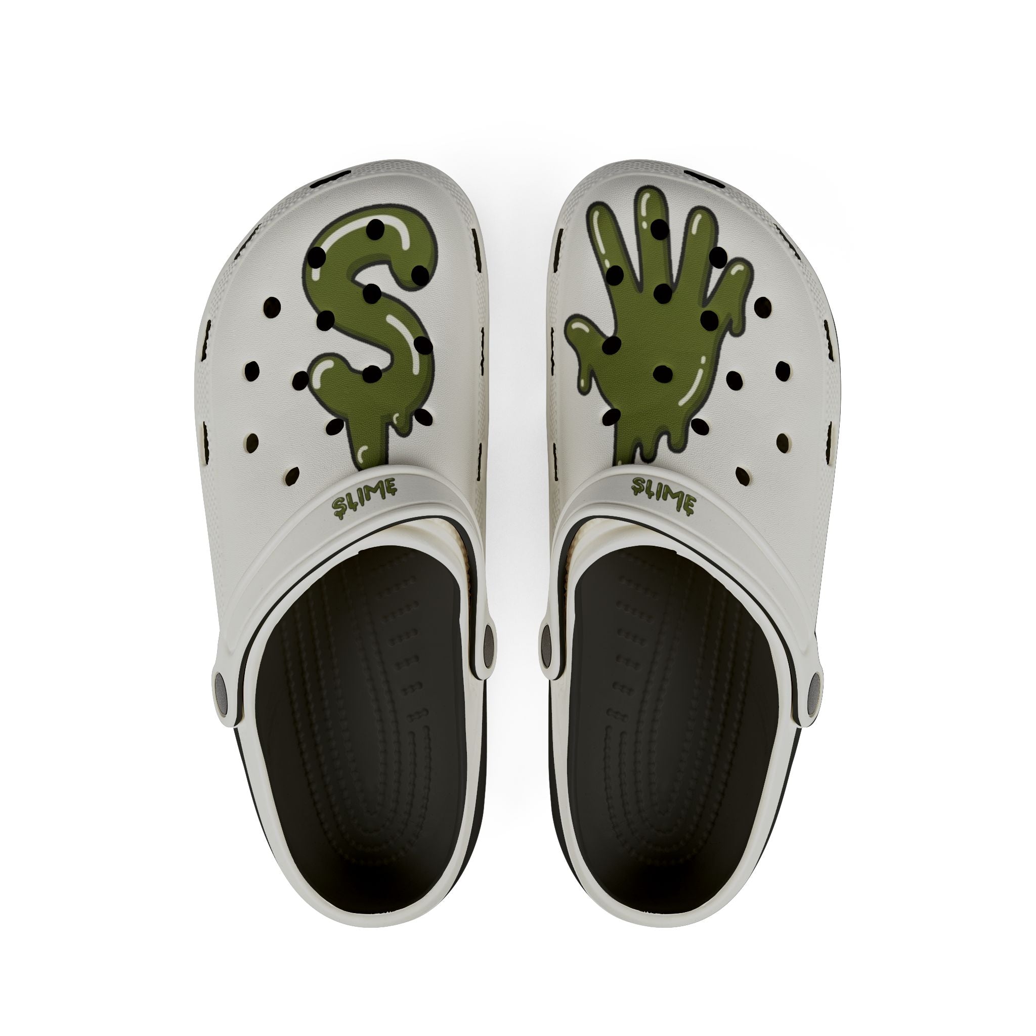 The Slime Shop Foam Clogs — Olive / Slime Drip