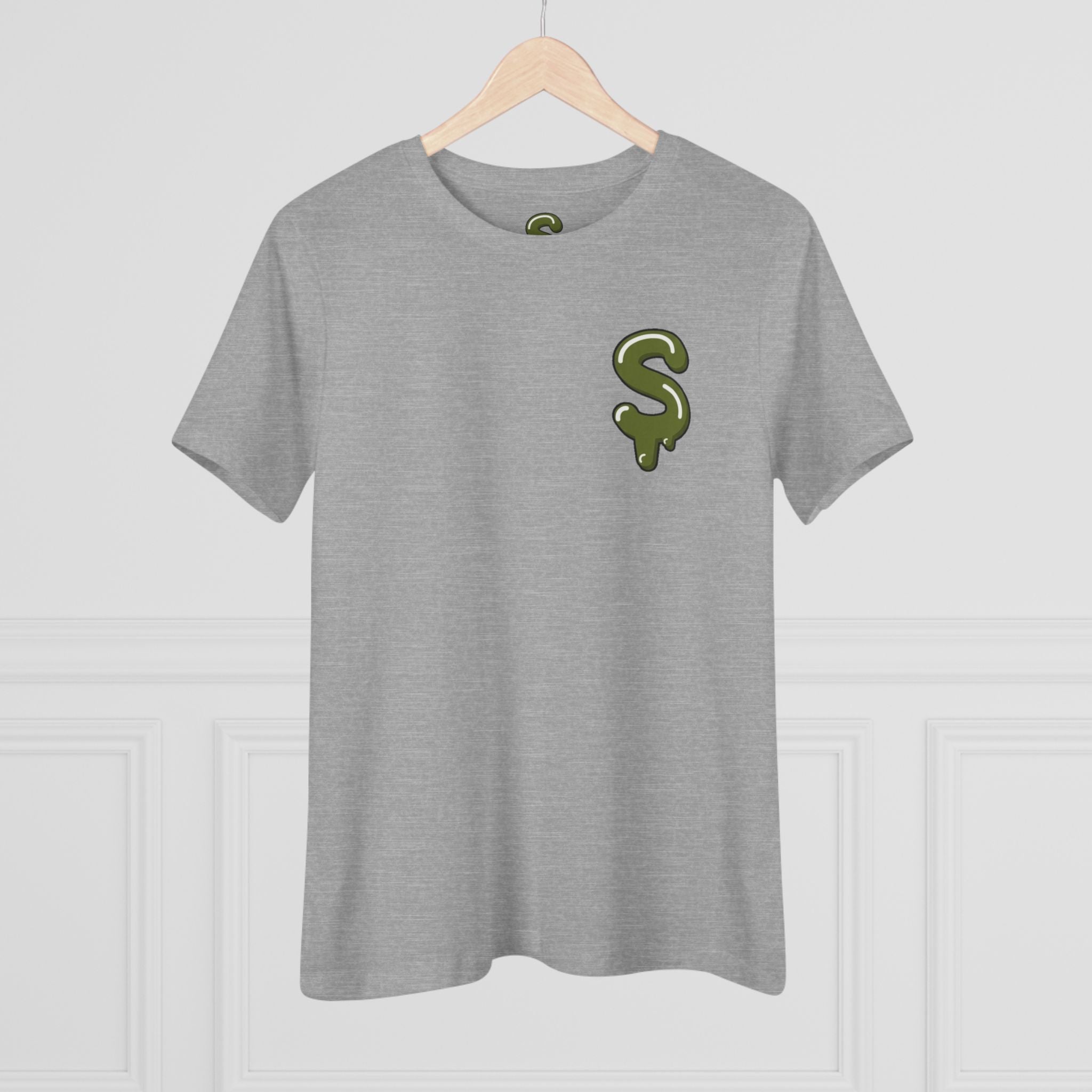 The Slime Shop Women's Tee — White / Olive Slime-$