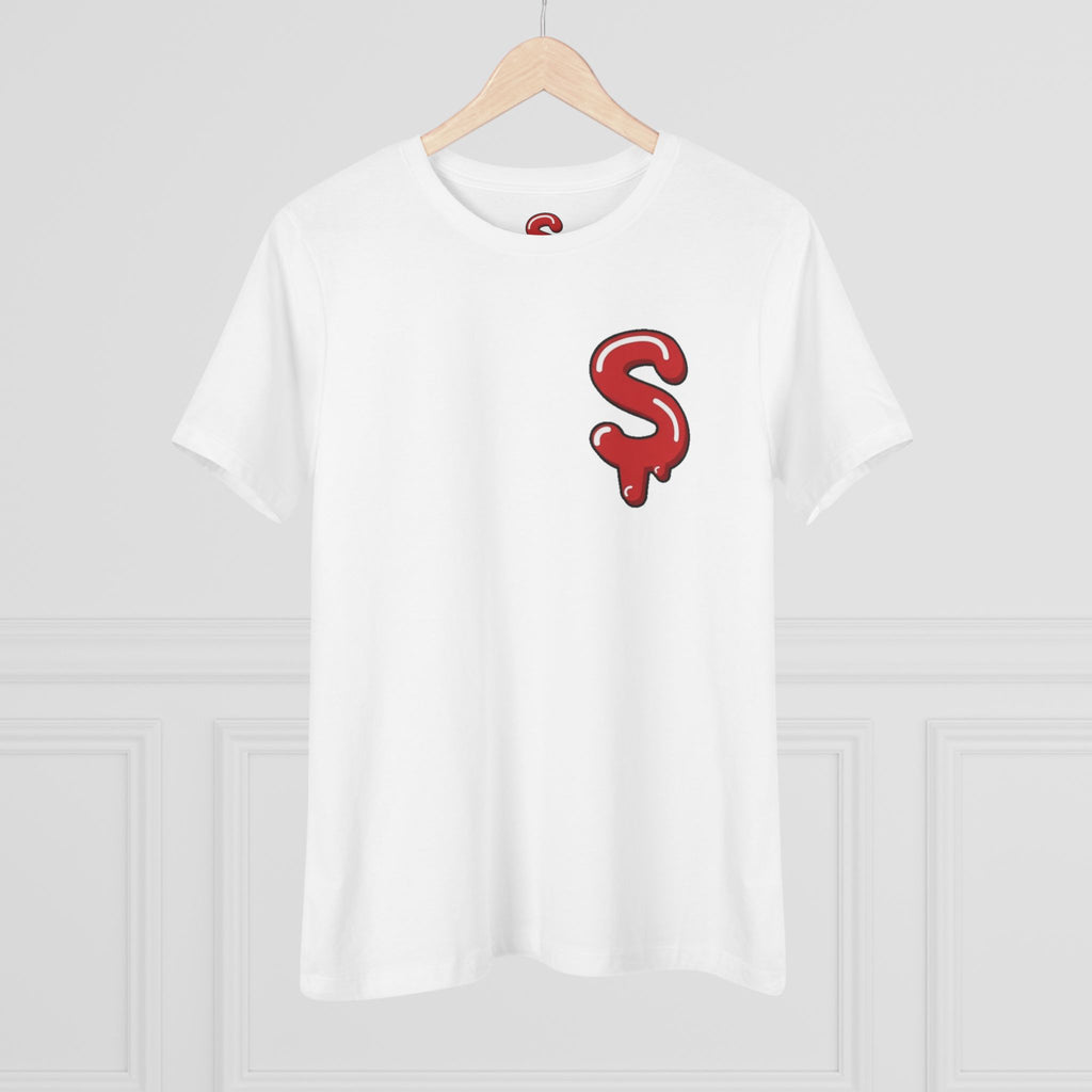 The Slime Shop Women's Tee — White / Red Slime-$