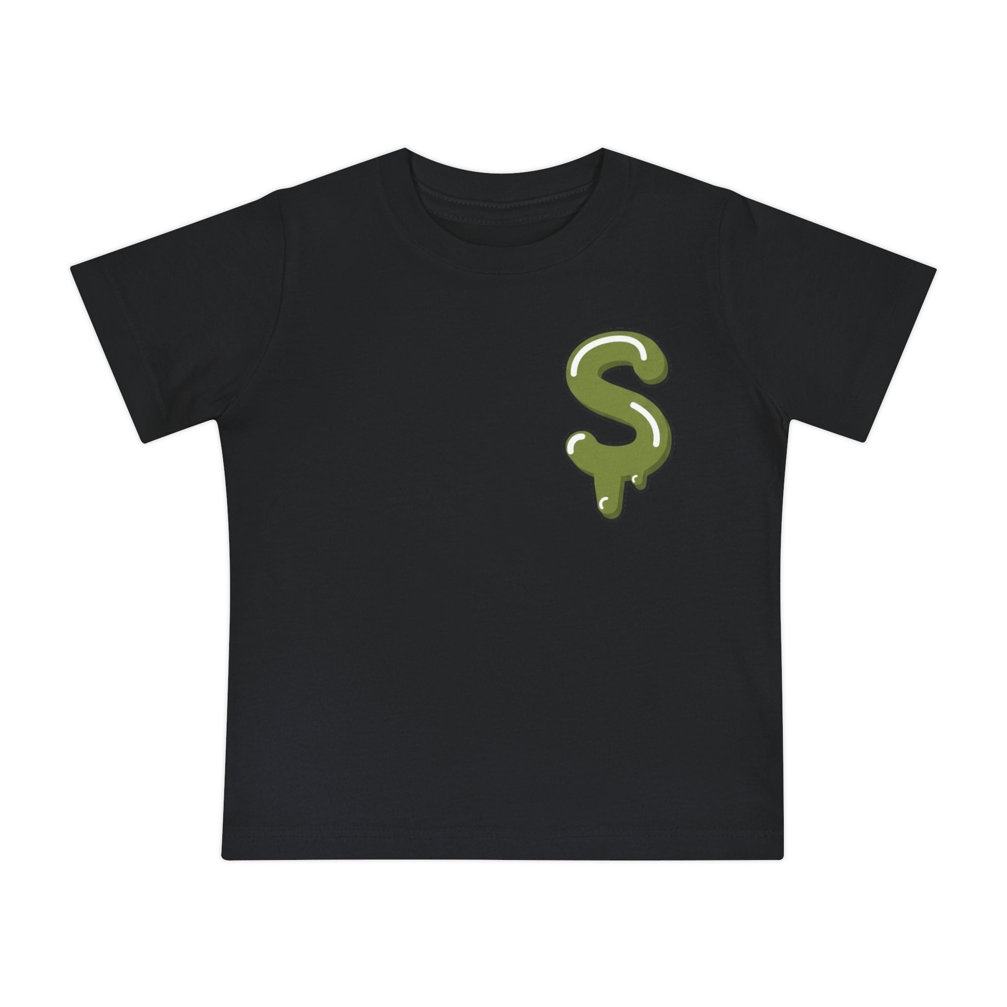 The Slime Shop Baby Tee — Asphalt / Green Slime Sircle
