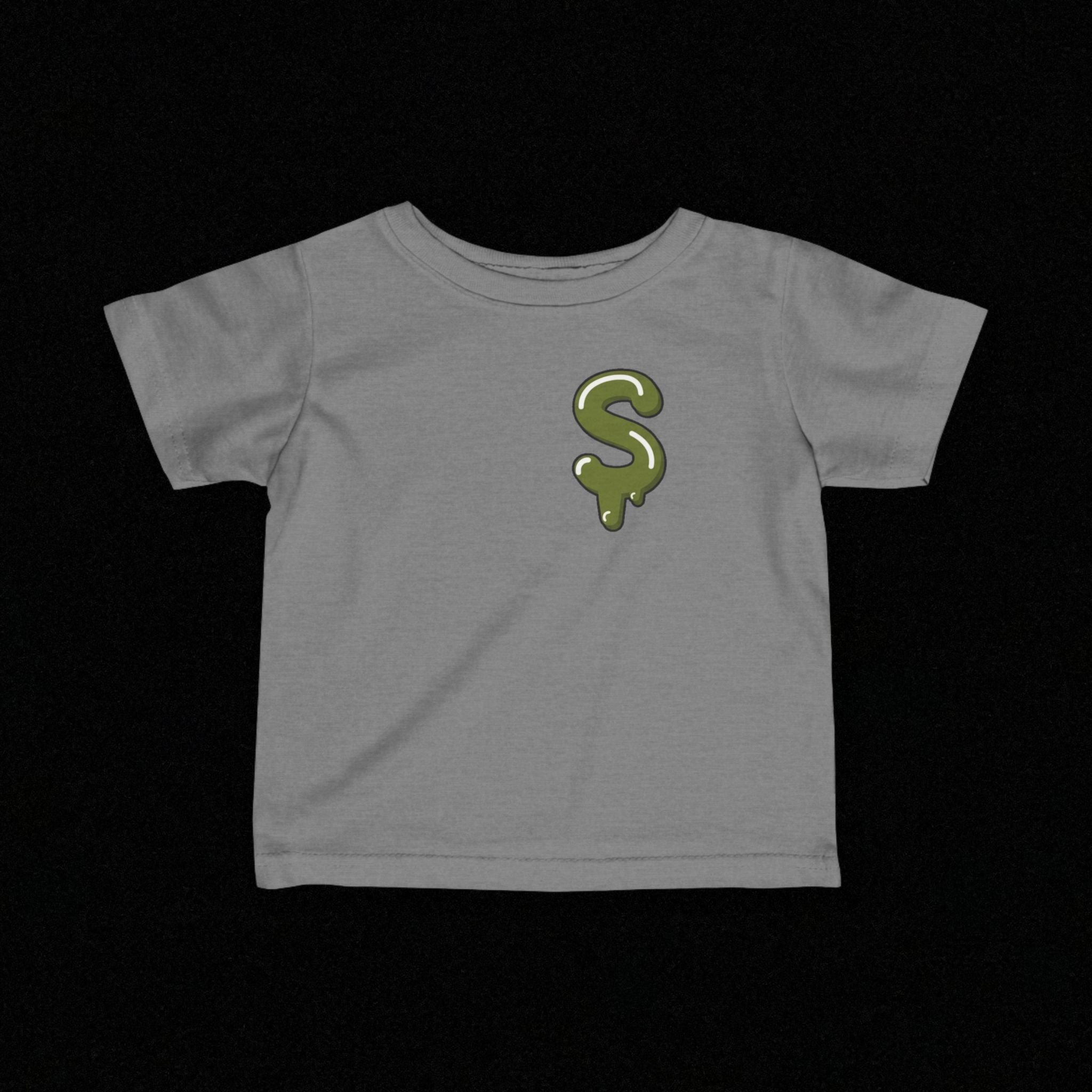 The Slime Shop Infant Fine Jersey Tee — Black / Military Green Slime Sircle