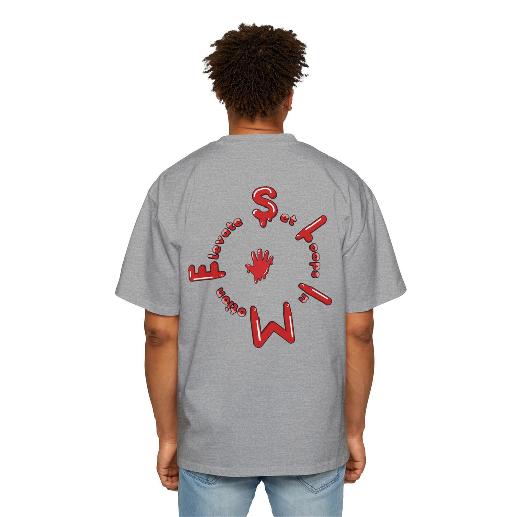 The Slime Shop Men's Heavy Oversized Tee — Black / Red Slime Sircle