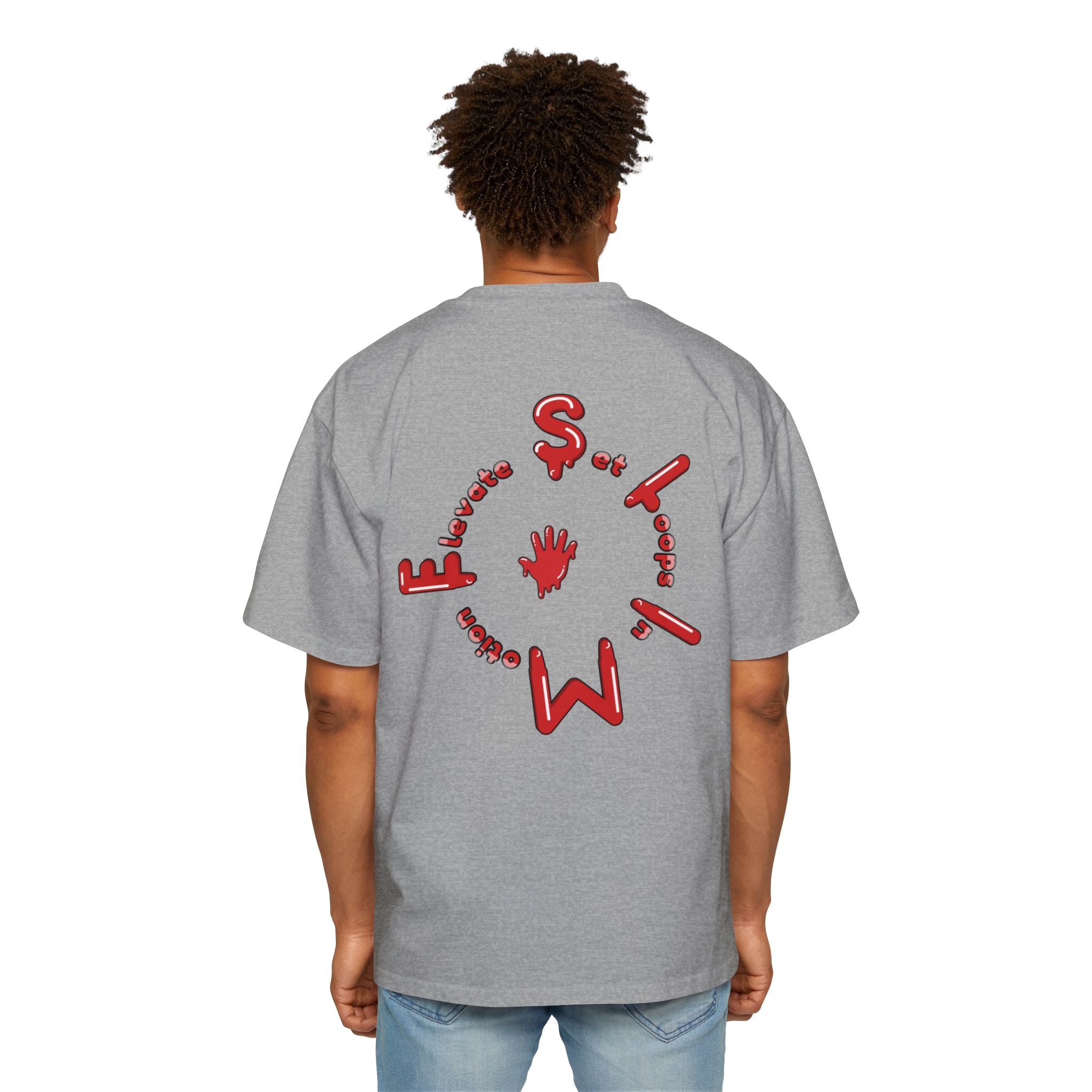 The Slime Shop Men's Heavy Oversized Tee — Black / Red Slime Sircle
