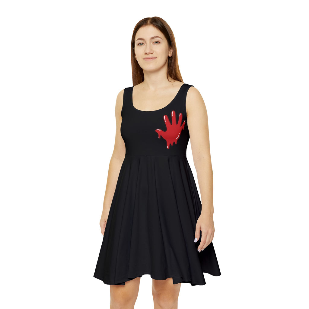 The Slime Shop Women's Skater Dress — Black / Red Slime In 5