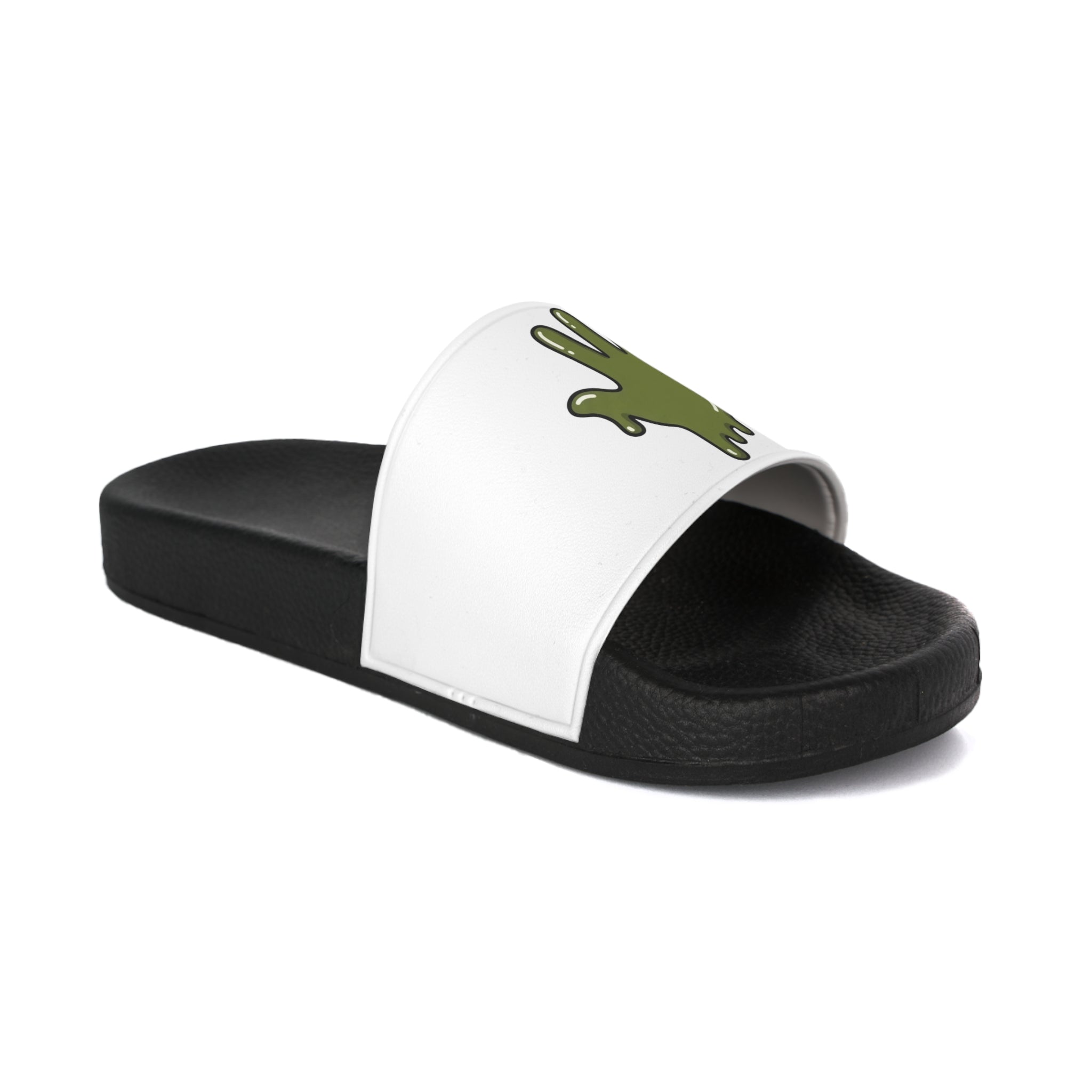 The Slime Shop Slides — White / Olive Slime In 5