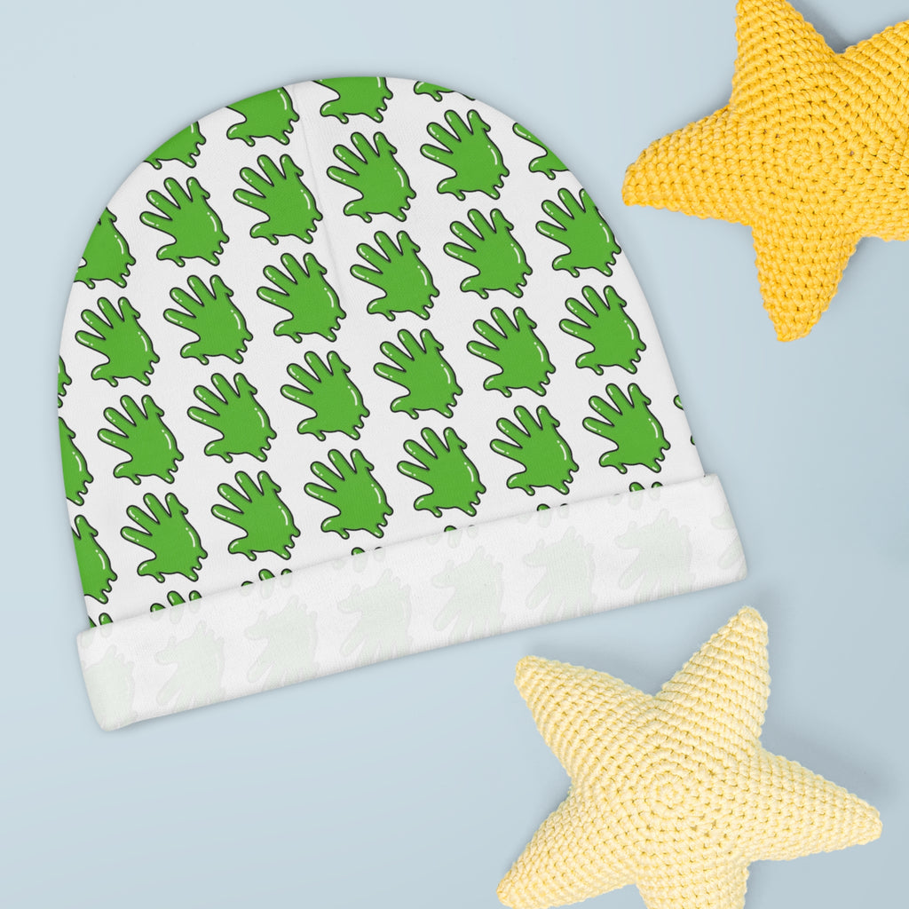 The Slime Shop Baby Beanie — White / Green Slime In 5