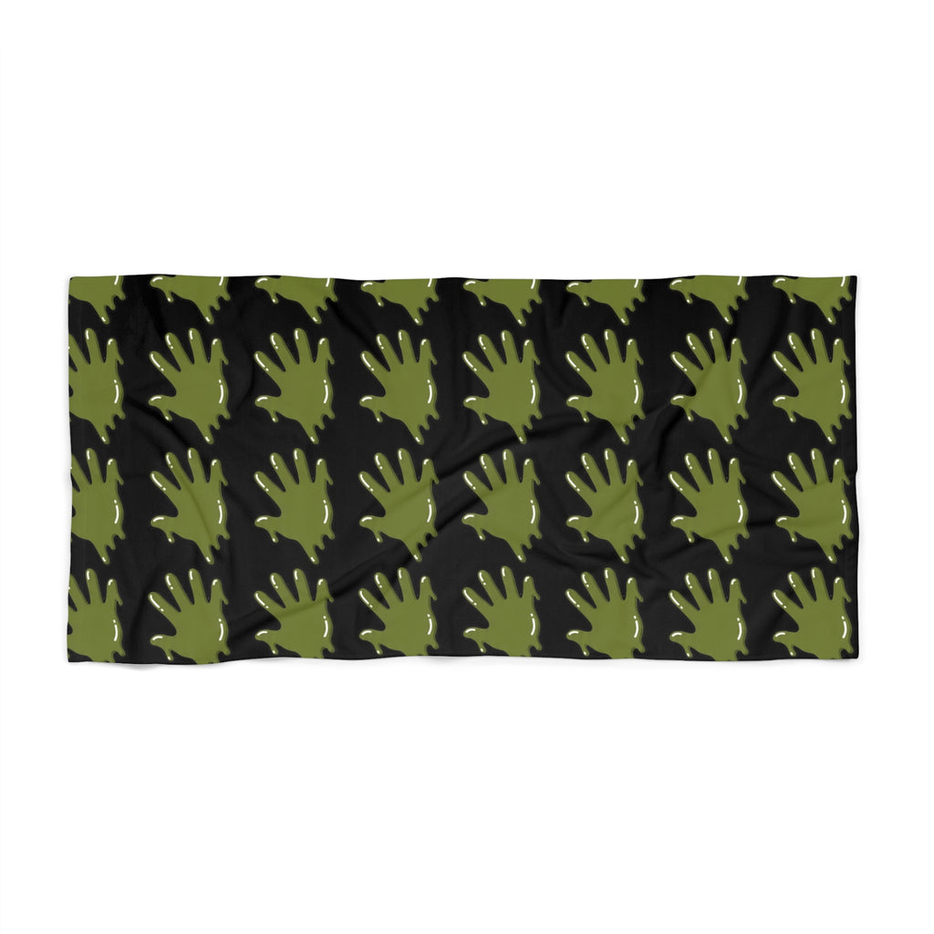 The Slime Shop Beach Towel — Black / Olive Slime In 5