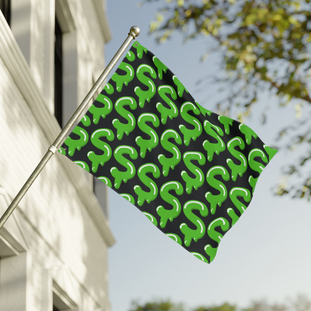 The Slime Shop Double Sided Flag — Black / Green Slime S