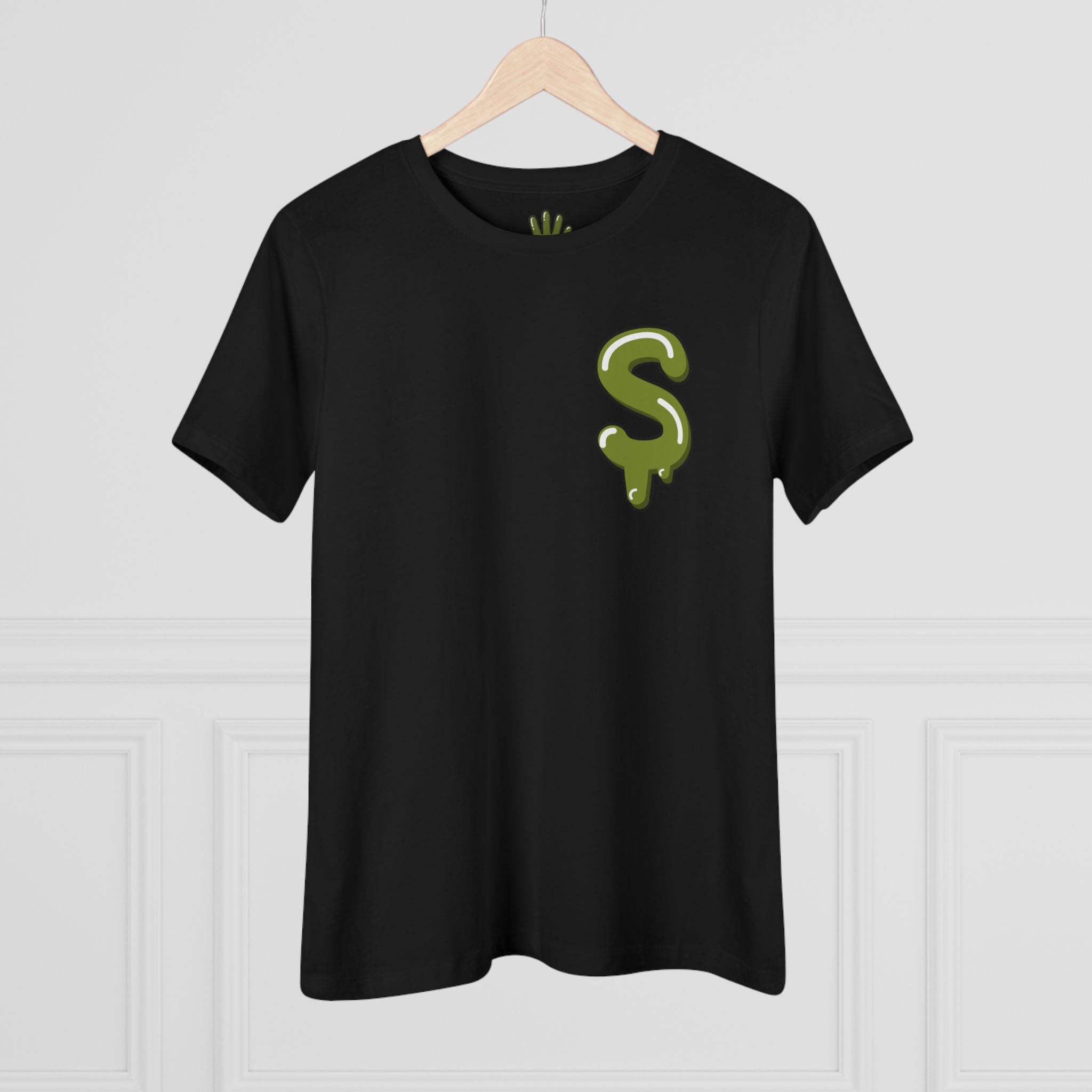 The Slime Shop Women's Tee — White / Olive SLIME
