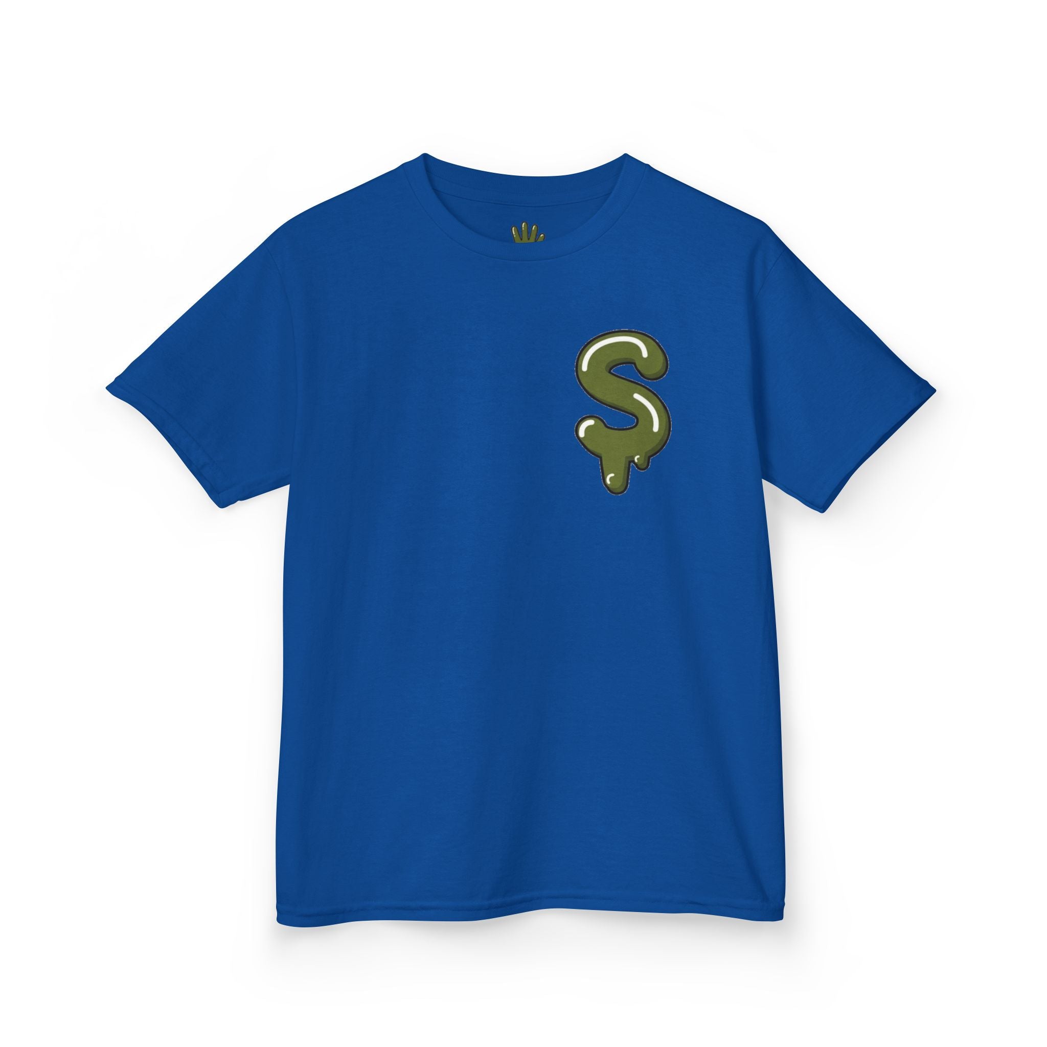 The Slime Shop Kids Heavy Cotton Tee — White / Military Green Slime $