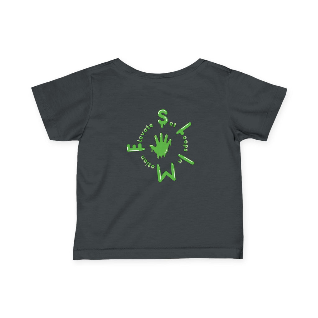 The Slime Shop Infant Fine Jersey Tee — Red / Green Slime Sircle