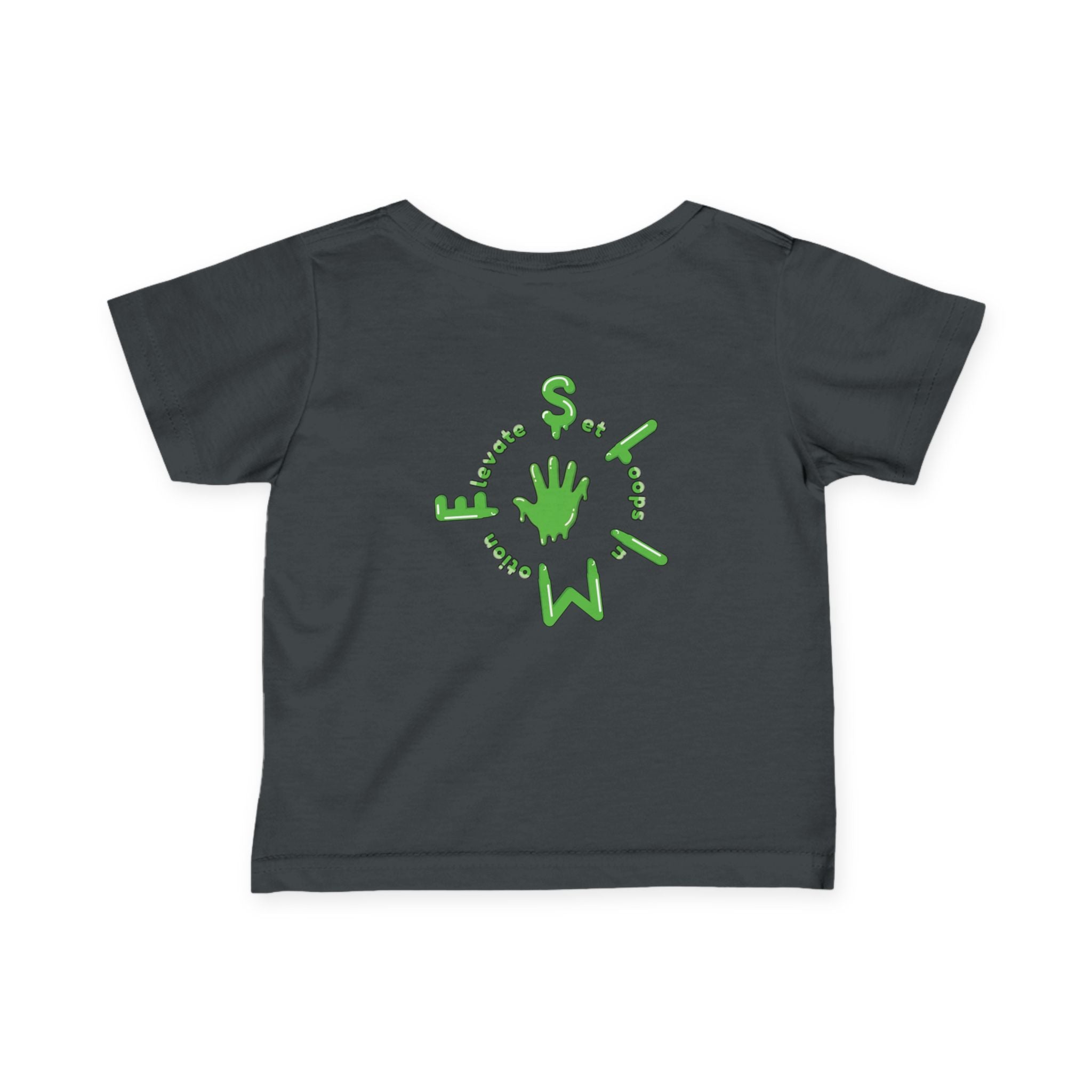 The Slime Shop Infant Fine Jersey Tee — Red / Green Slime Sircle