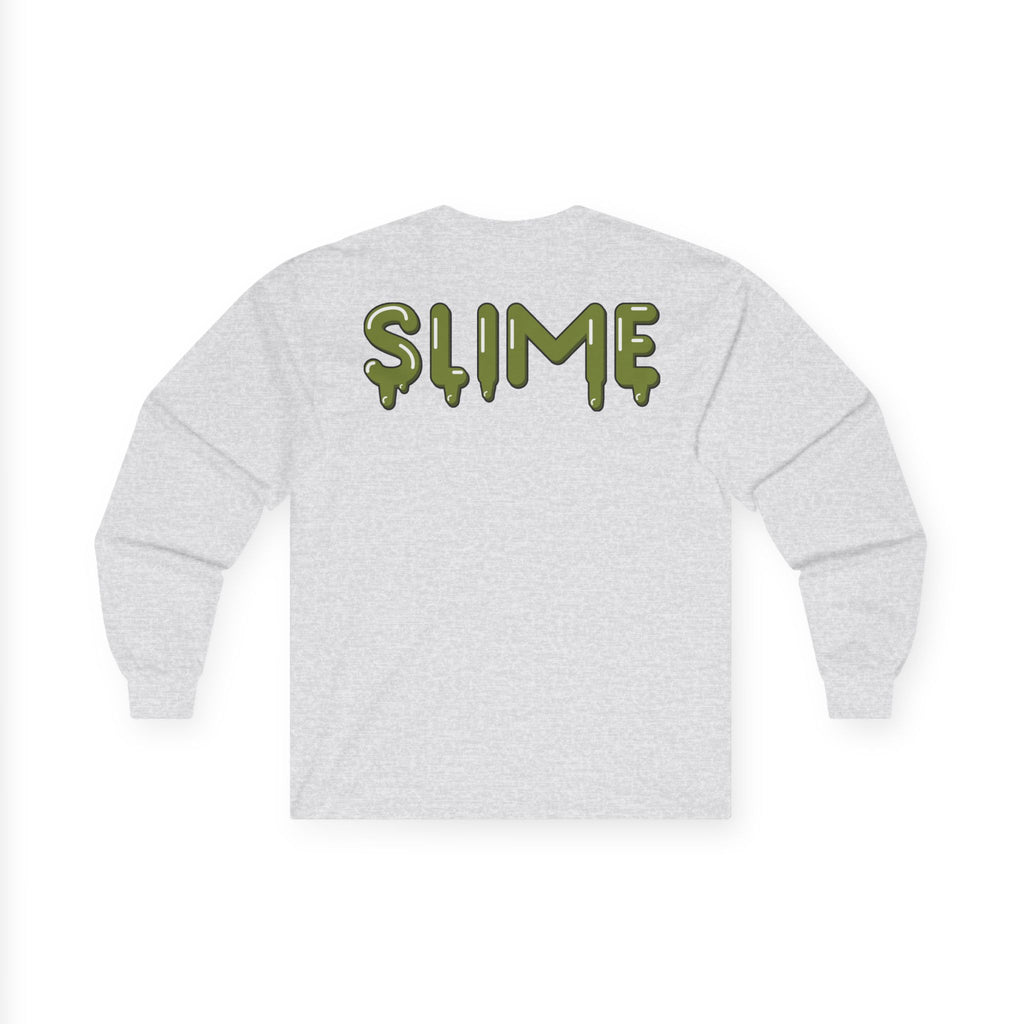 The Slime Shop Ultra Cotton Long-Sleeve — White / Olive Slime In 5