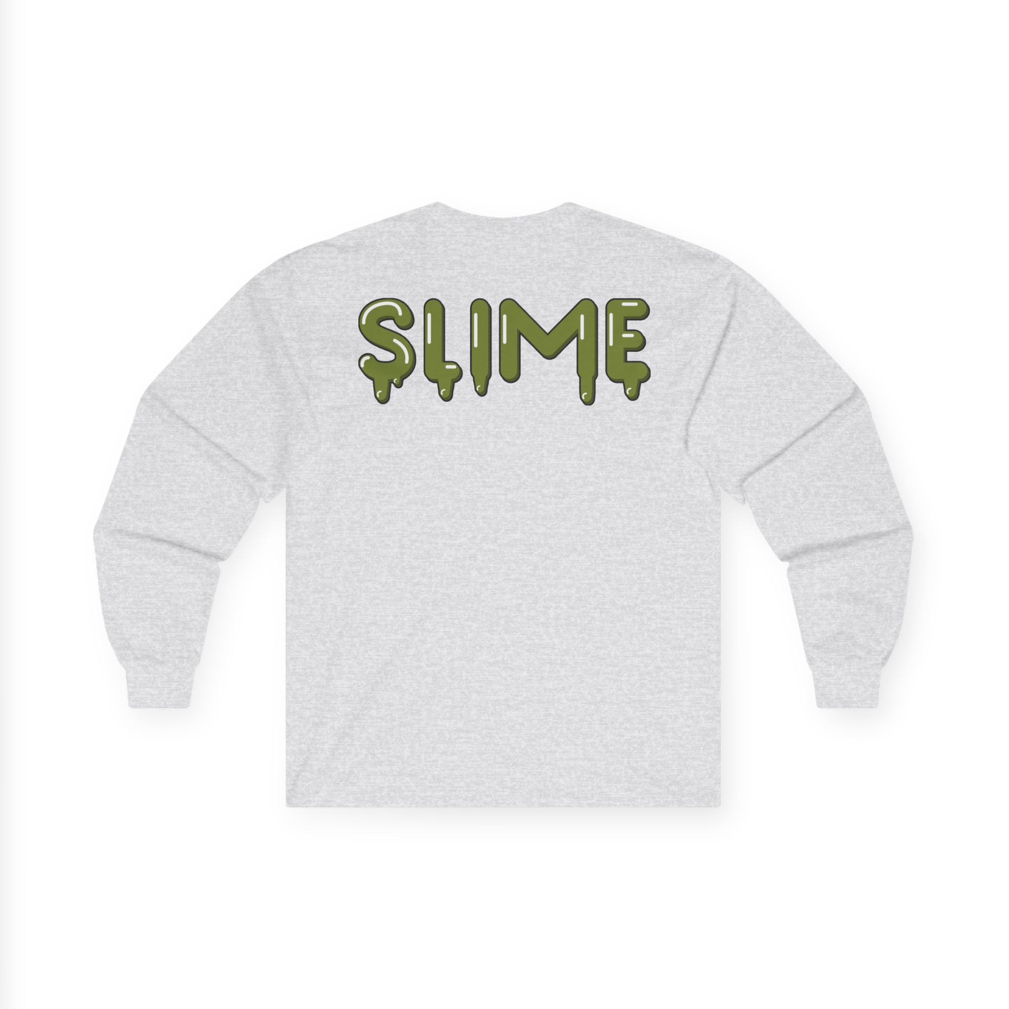 The Slime Shop Ultra Cotton Long-Sleeve — White / Olive Slime In 5