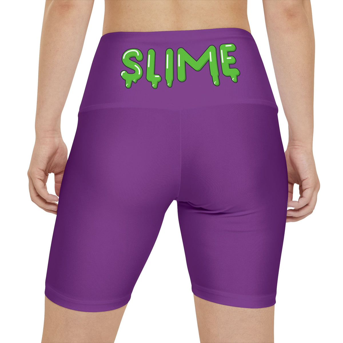 Women's Purple/SG Slime In 5 Workout Shorts