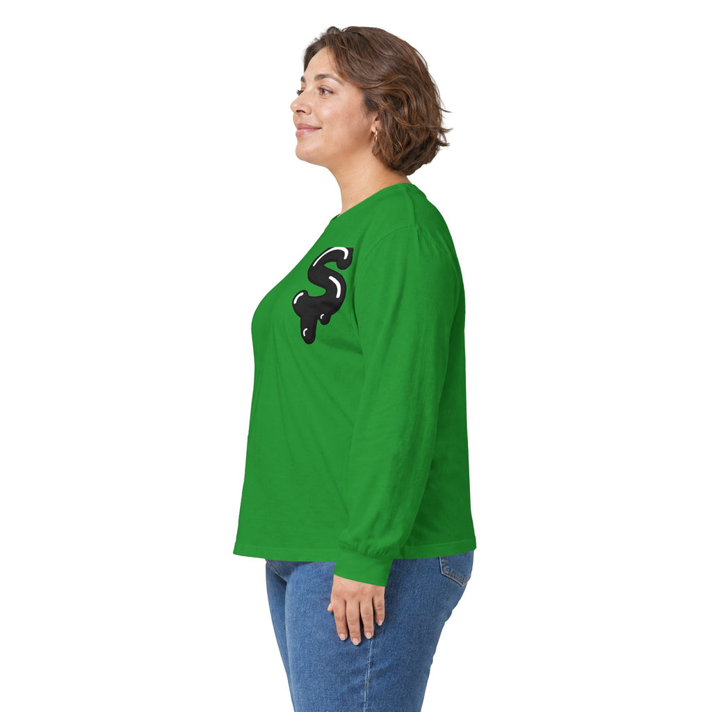The Slime Shop Ultra Cotton Long-Sleeve — White / Black Slime $