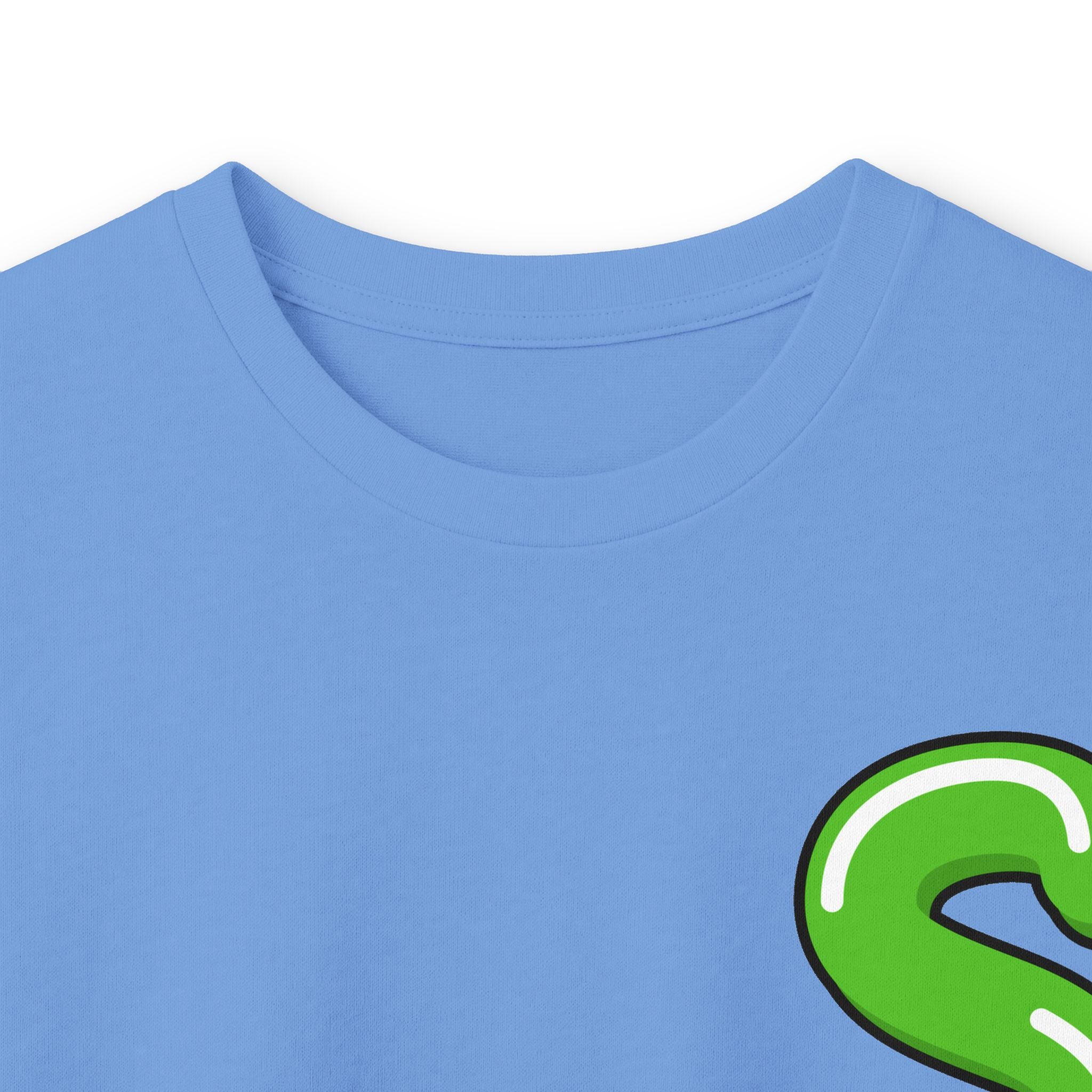 The Slime Shop Ultra Cotton Long-Sleeve Tee — Carolina Blue / Green Slime $
