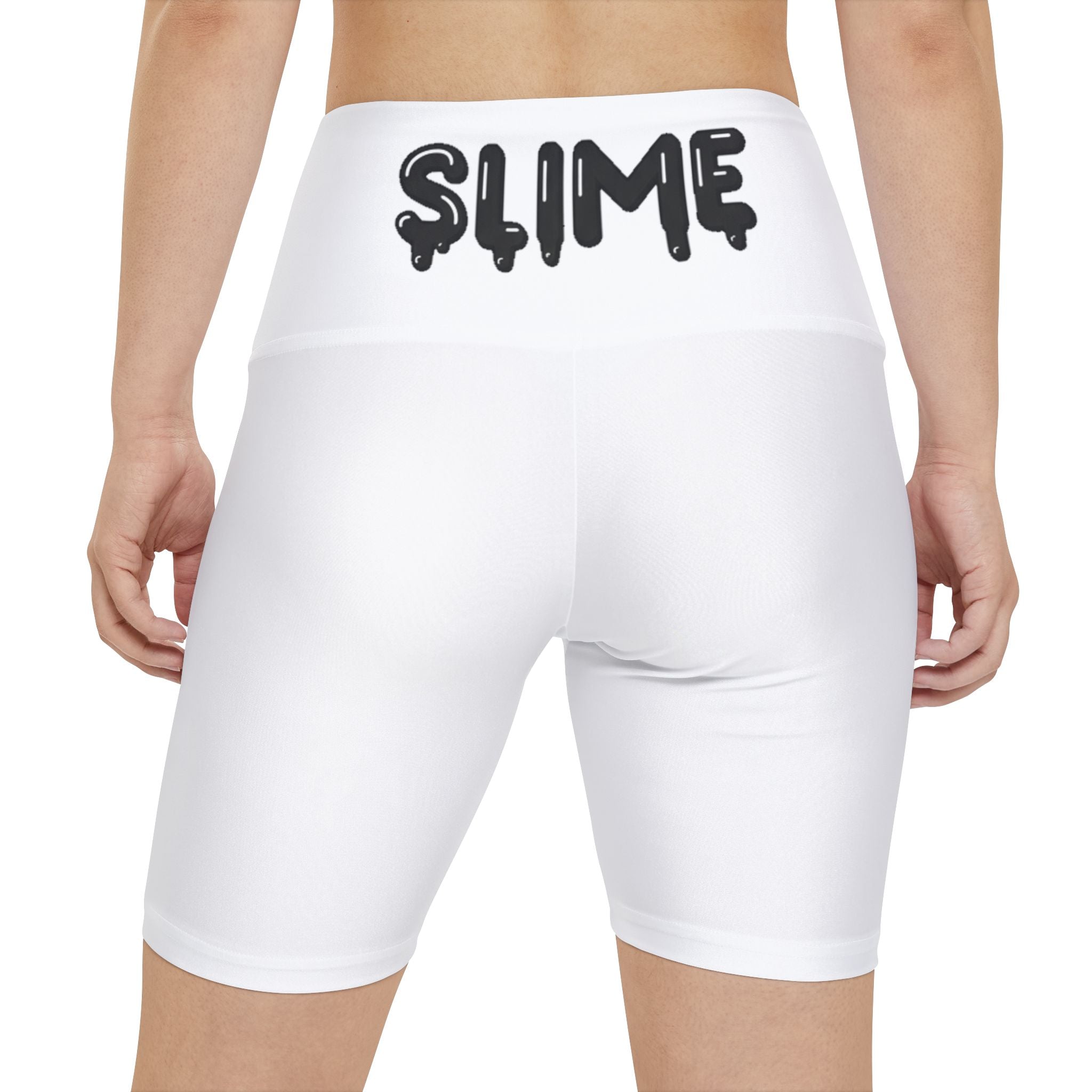 The Slime Shop Women's Workout Shorts — White / Black Slime In 5