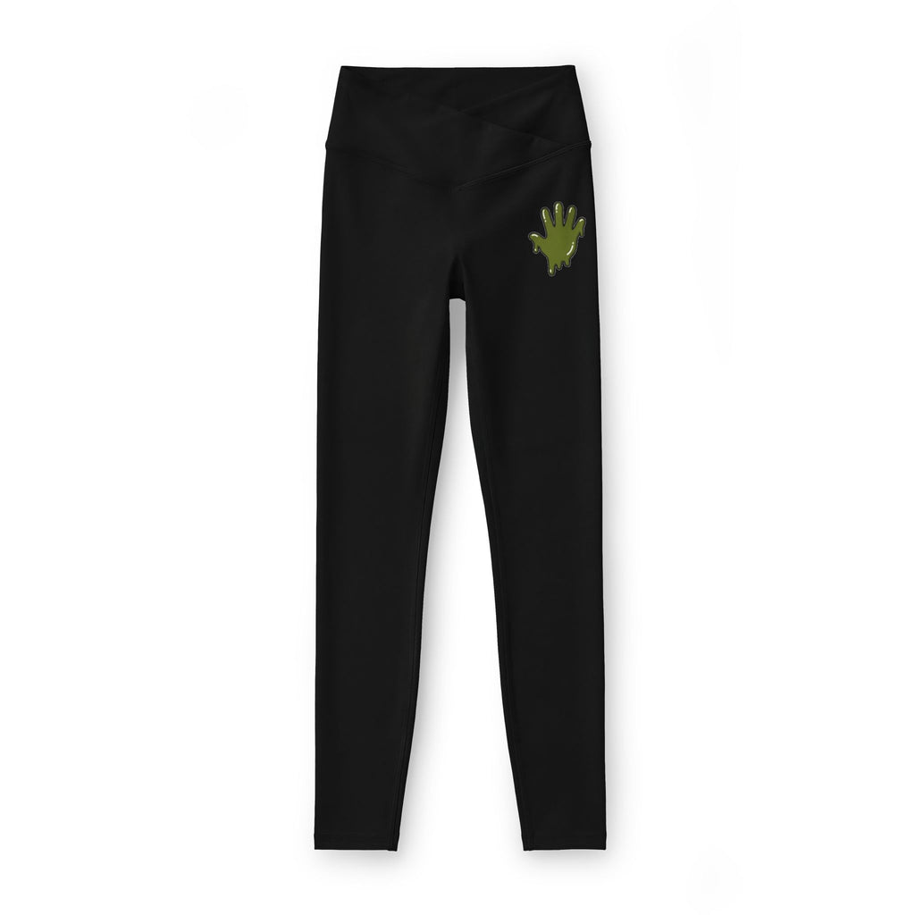 The Slime Shop Women's Luxe Leggings — Black / Olive Slime In 5