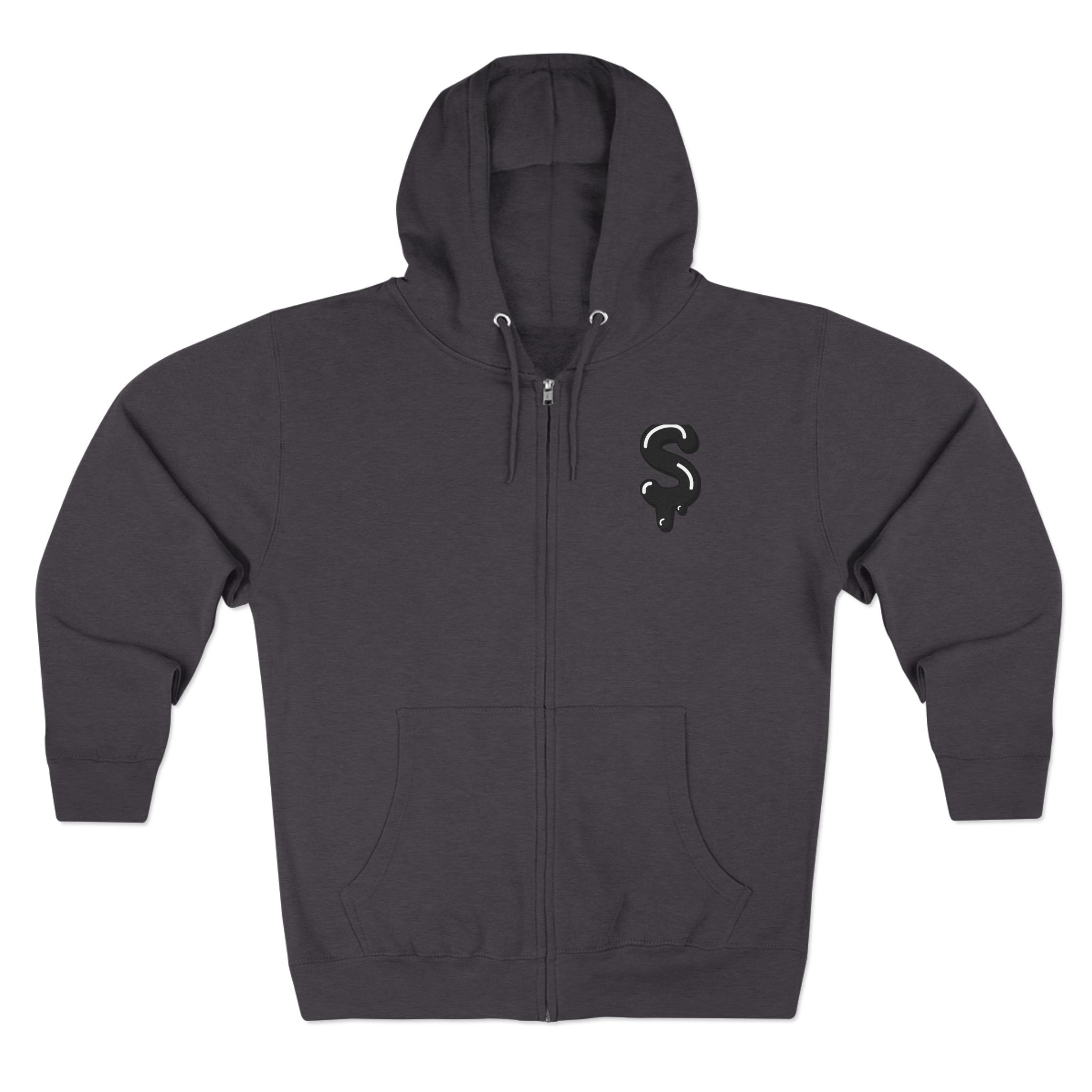 The Slime Shop Zip Hoodie — Heather / Black Slime $