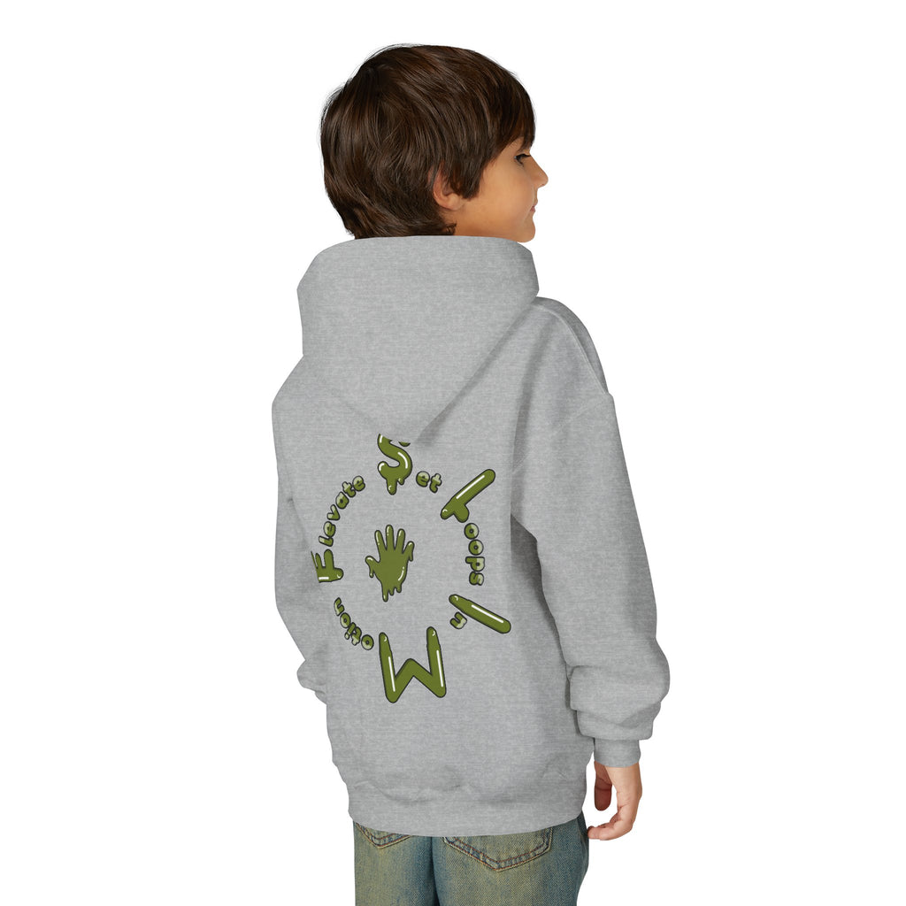The Slime Shop Youth Hoodie — Red / Army Green Slime $